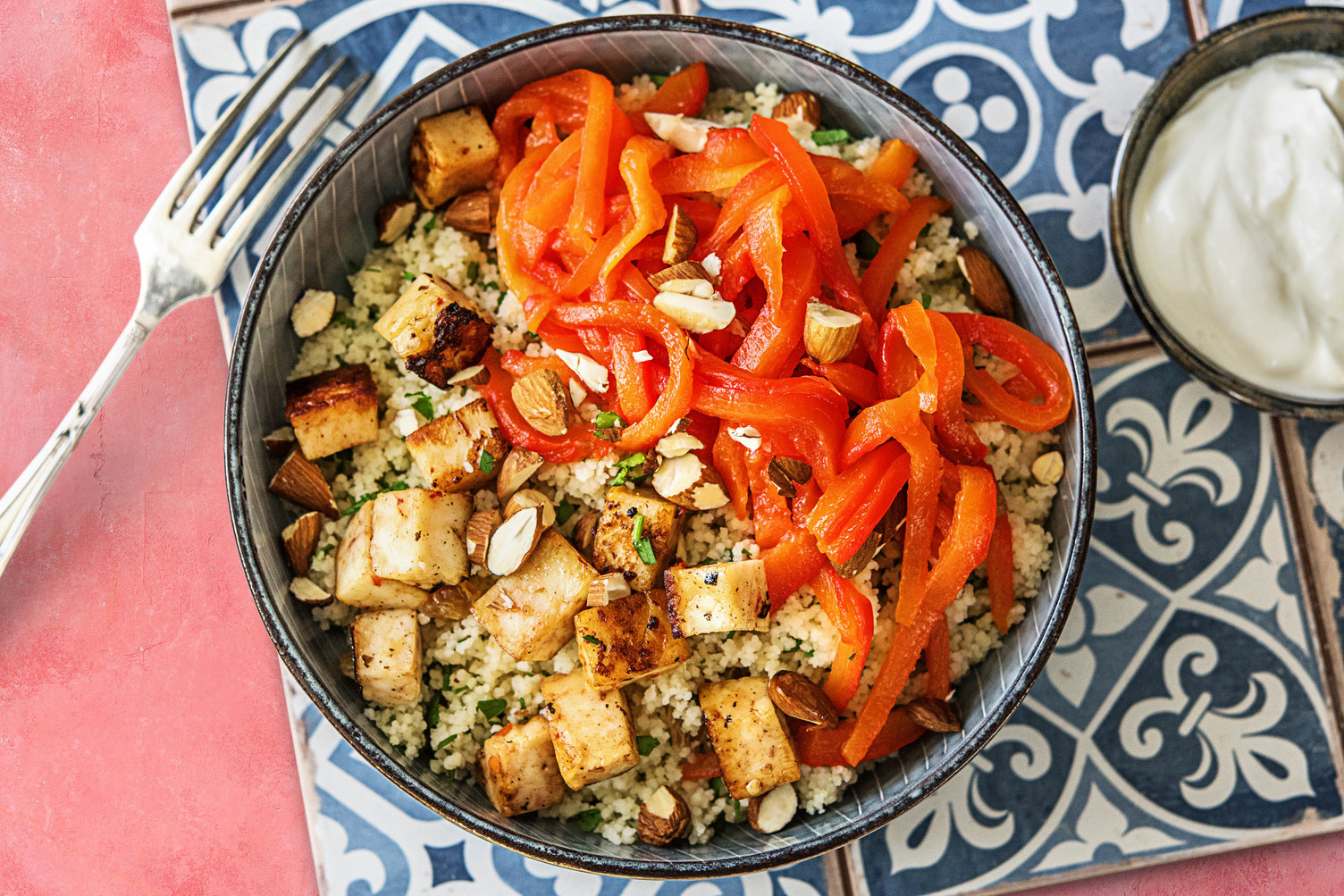 Couscous épicé au halloumi