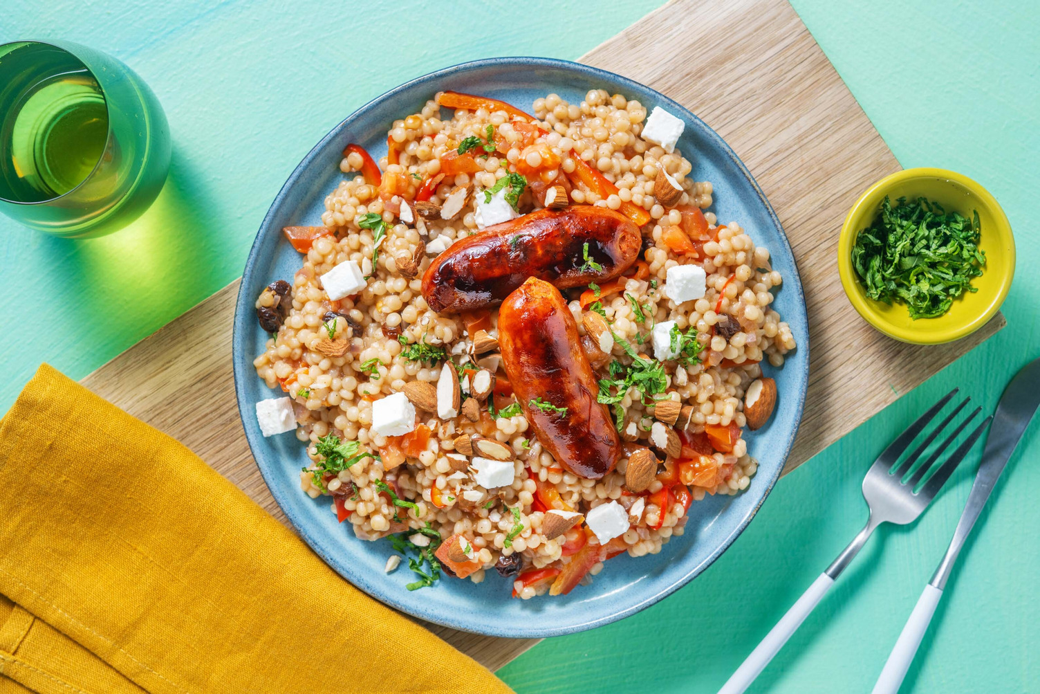 Couscous perlé et merguez de poulet