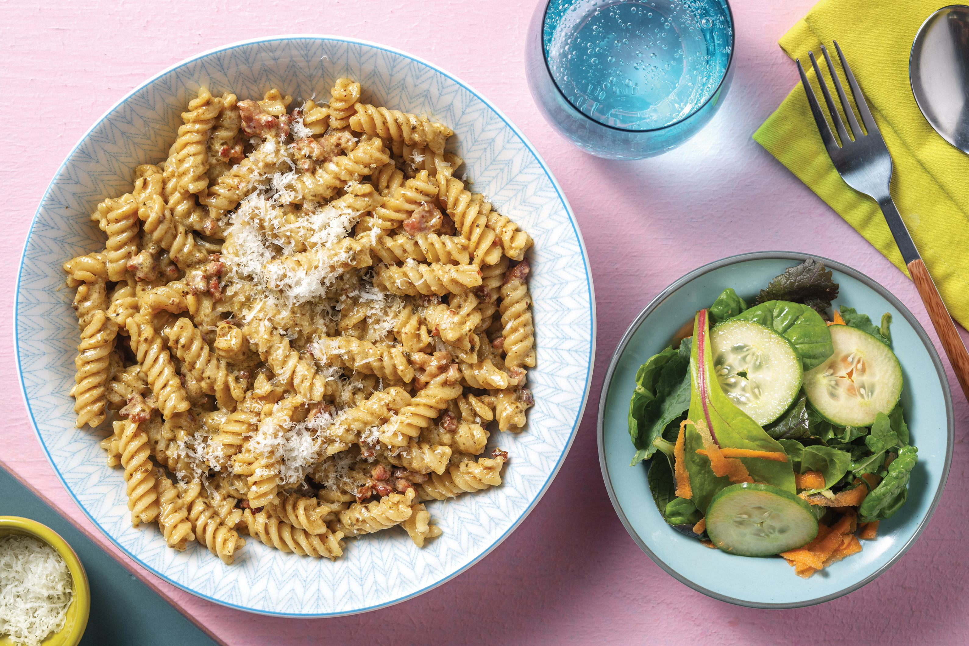 Bacon & Basil Pesto Fusilli