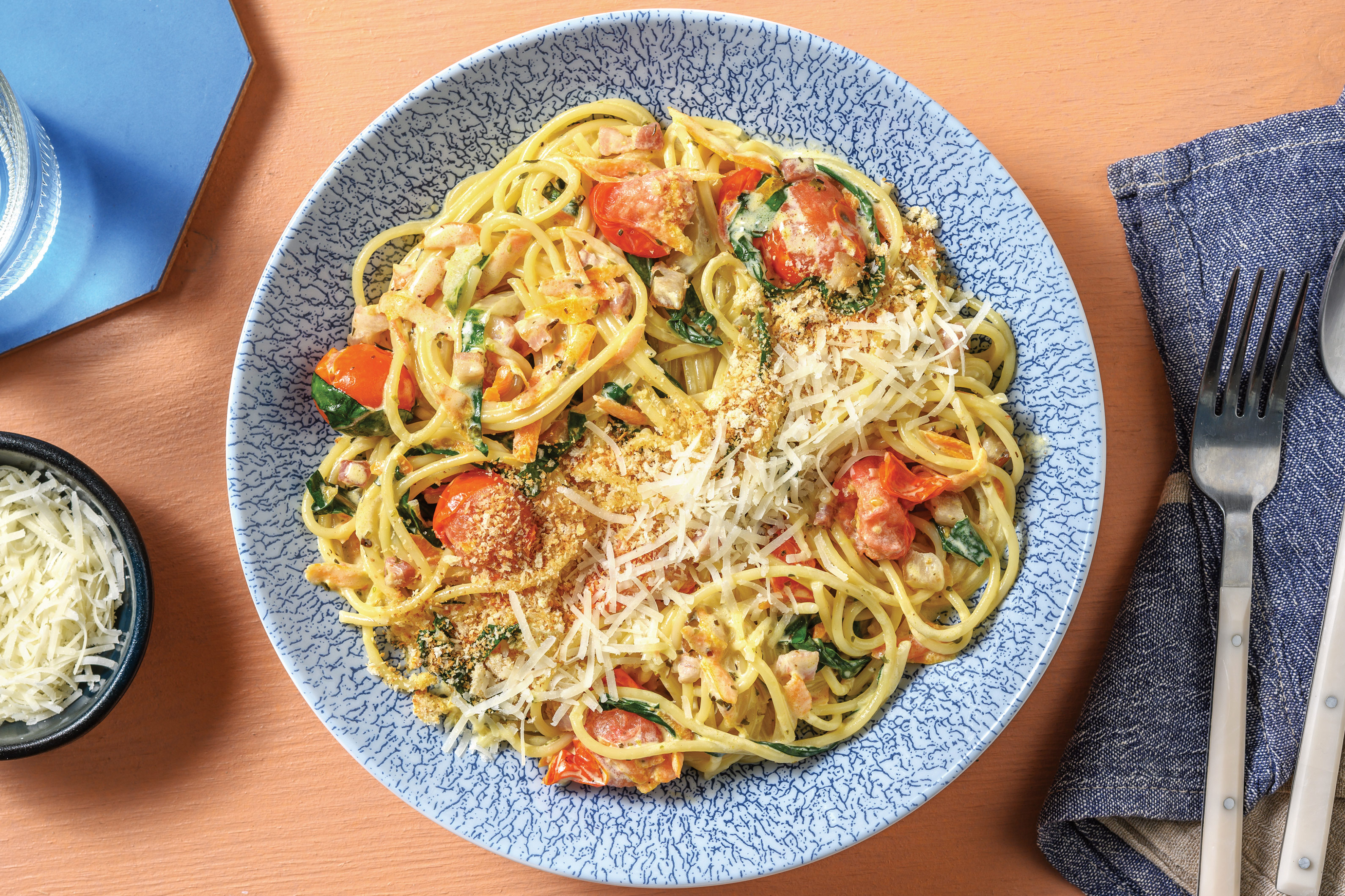 Quick Bacon & Cherry Tomato Spaghetti
