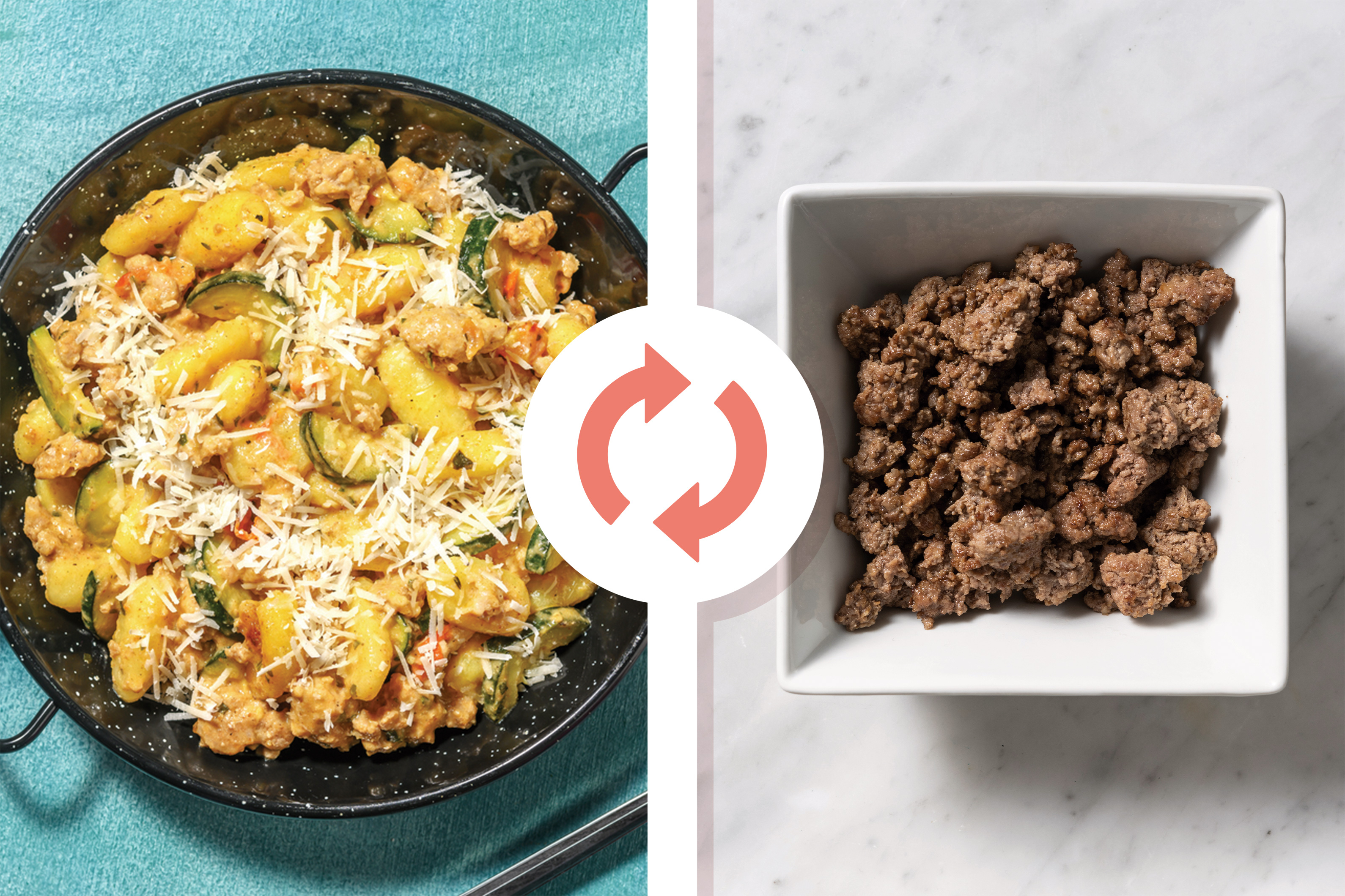 Quick Creamy Beef & Zucchini Gnocchi