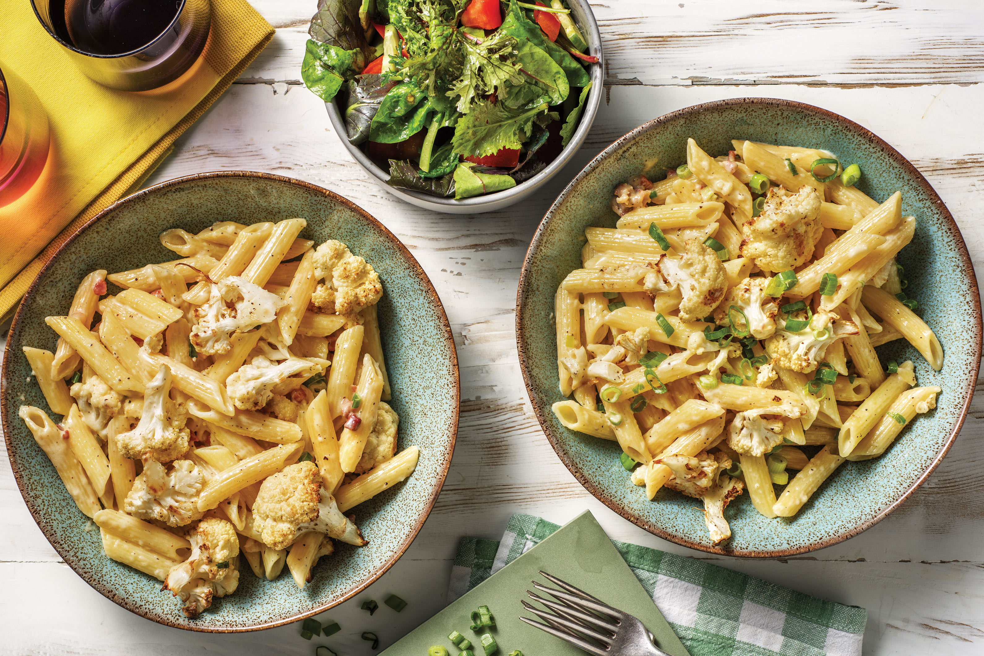 Creamy Cauliflower & Bacon Penne