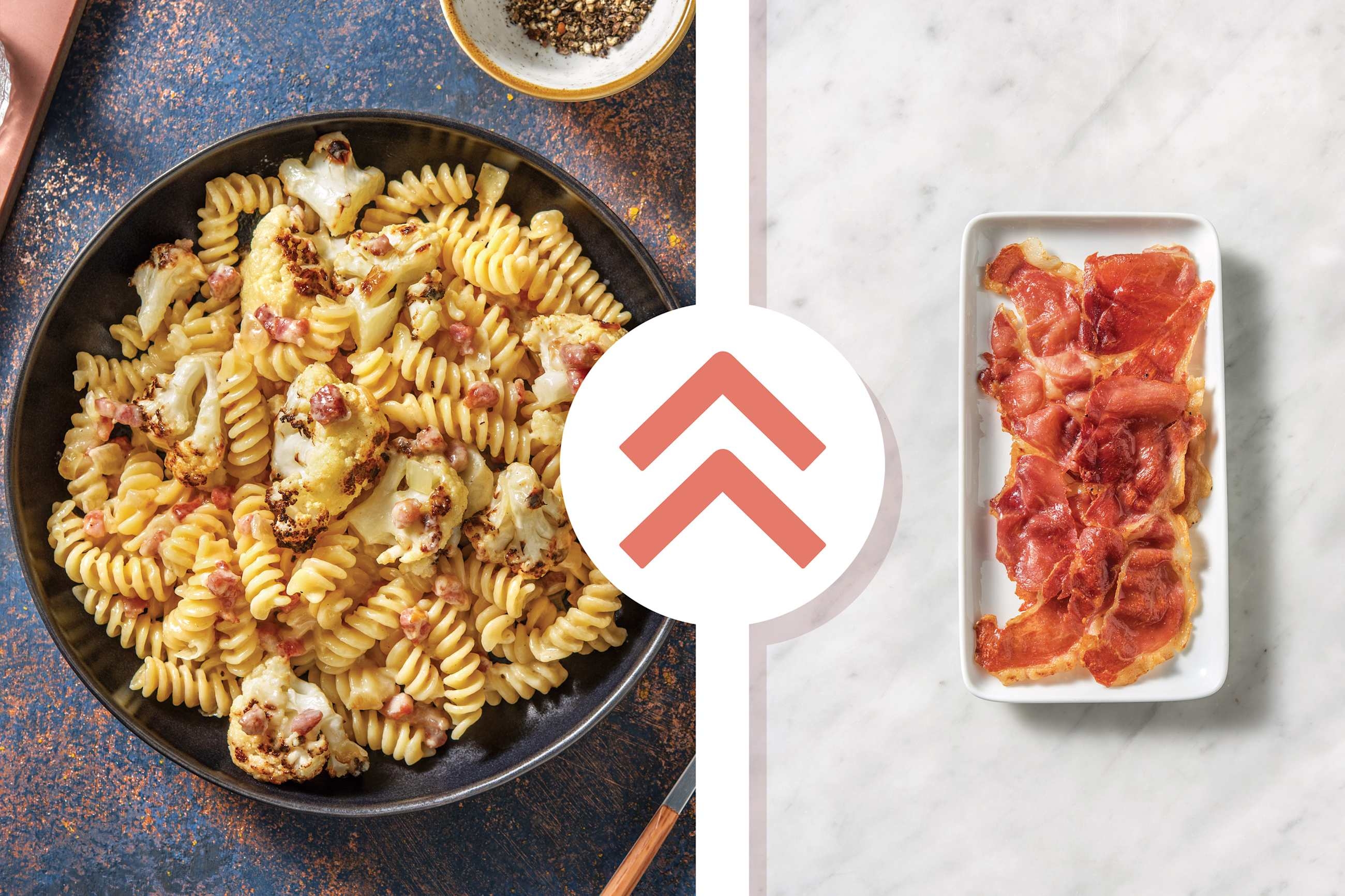 Creamy Cauliflower & Prosciutto Penne