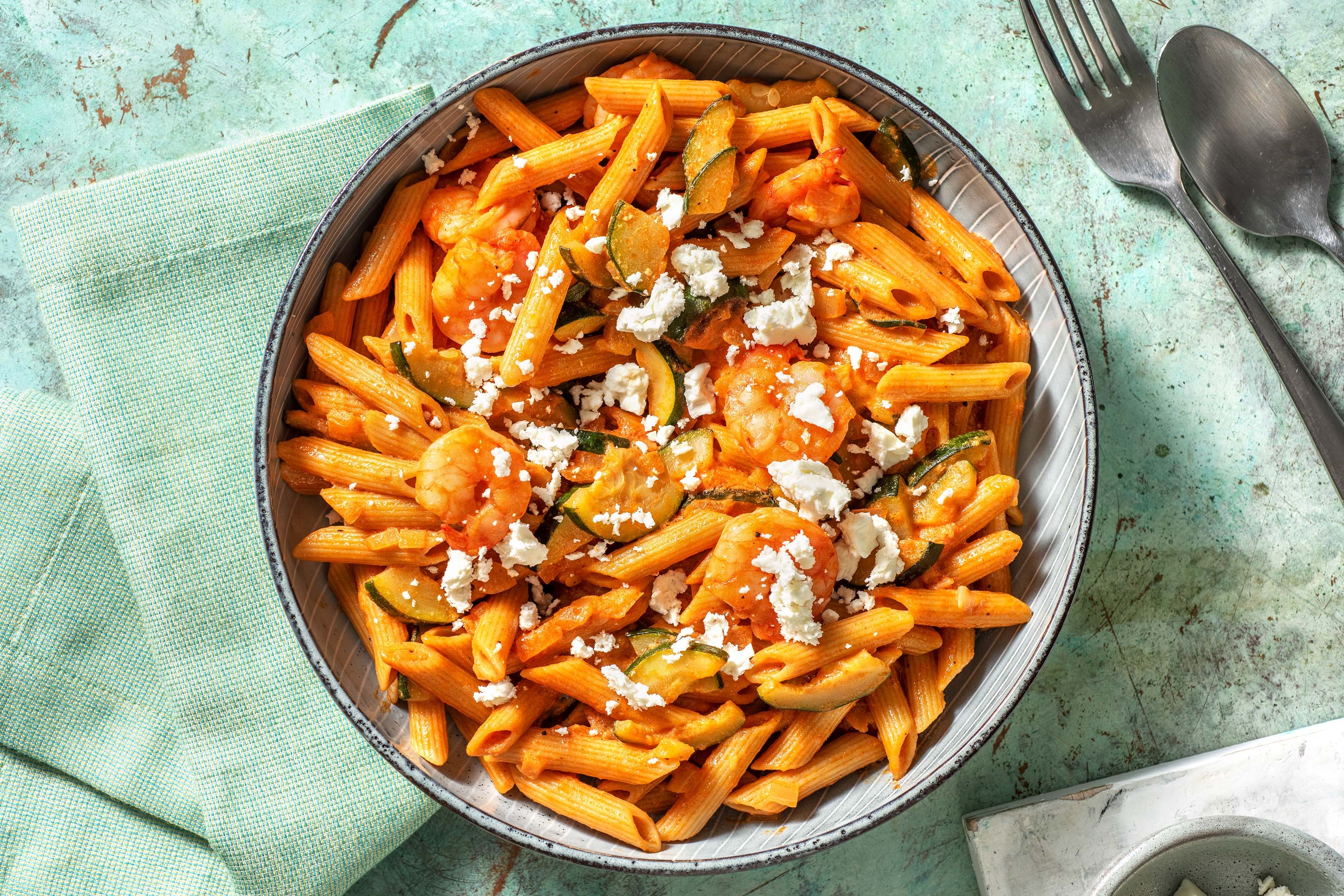 Creamy Feta & Prawn Penne
