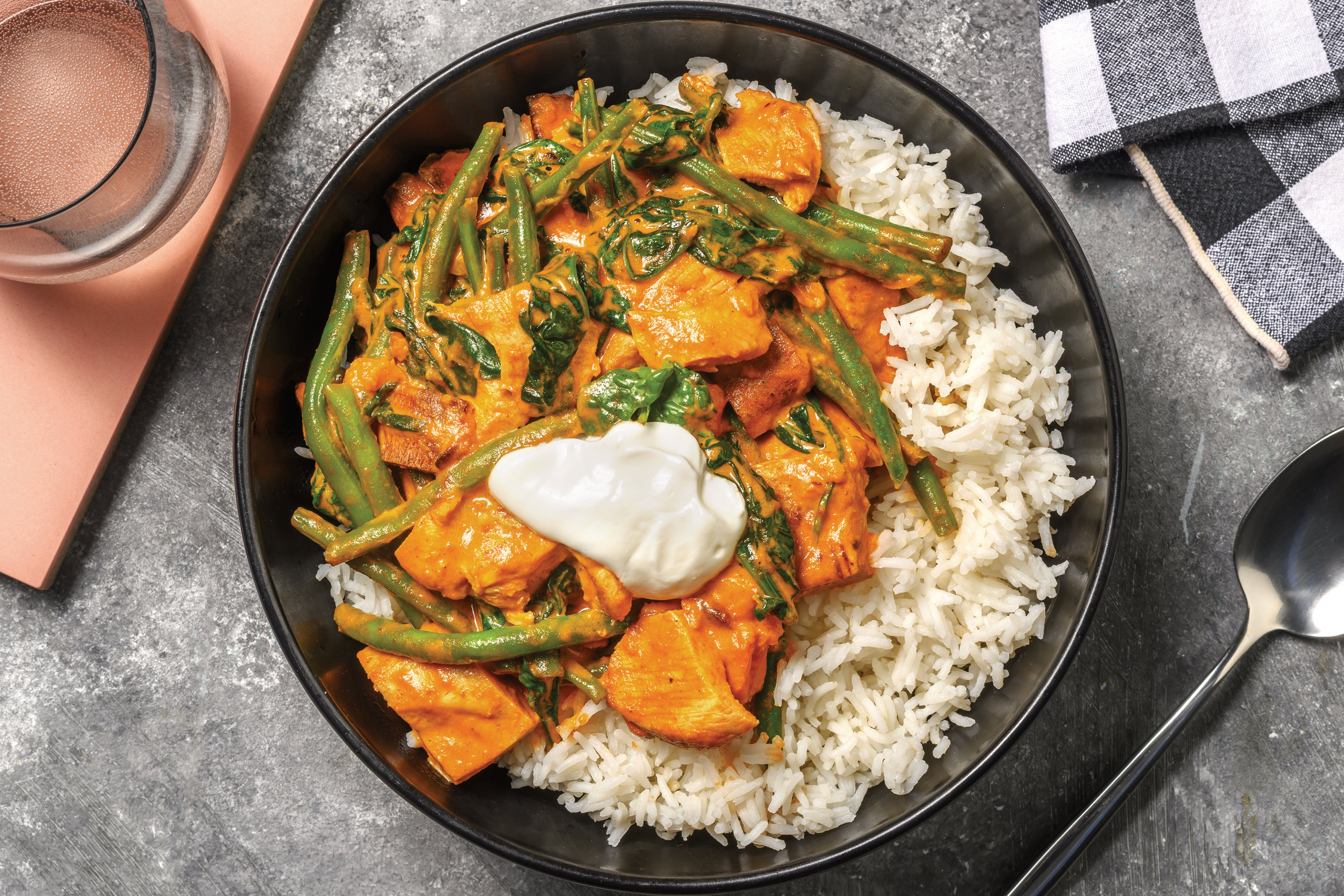 Easy Creamy Indian Chicken Curry with Sweet Potato & Basmati Rice