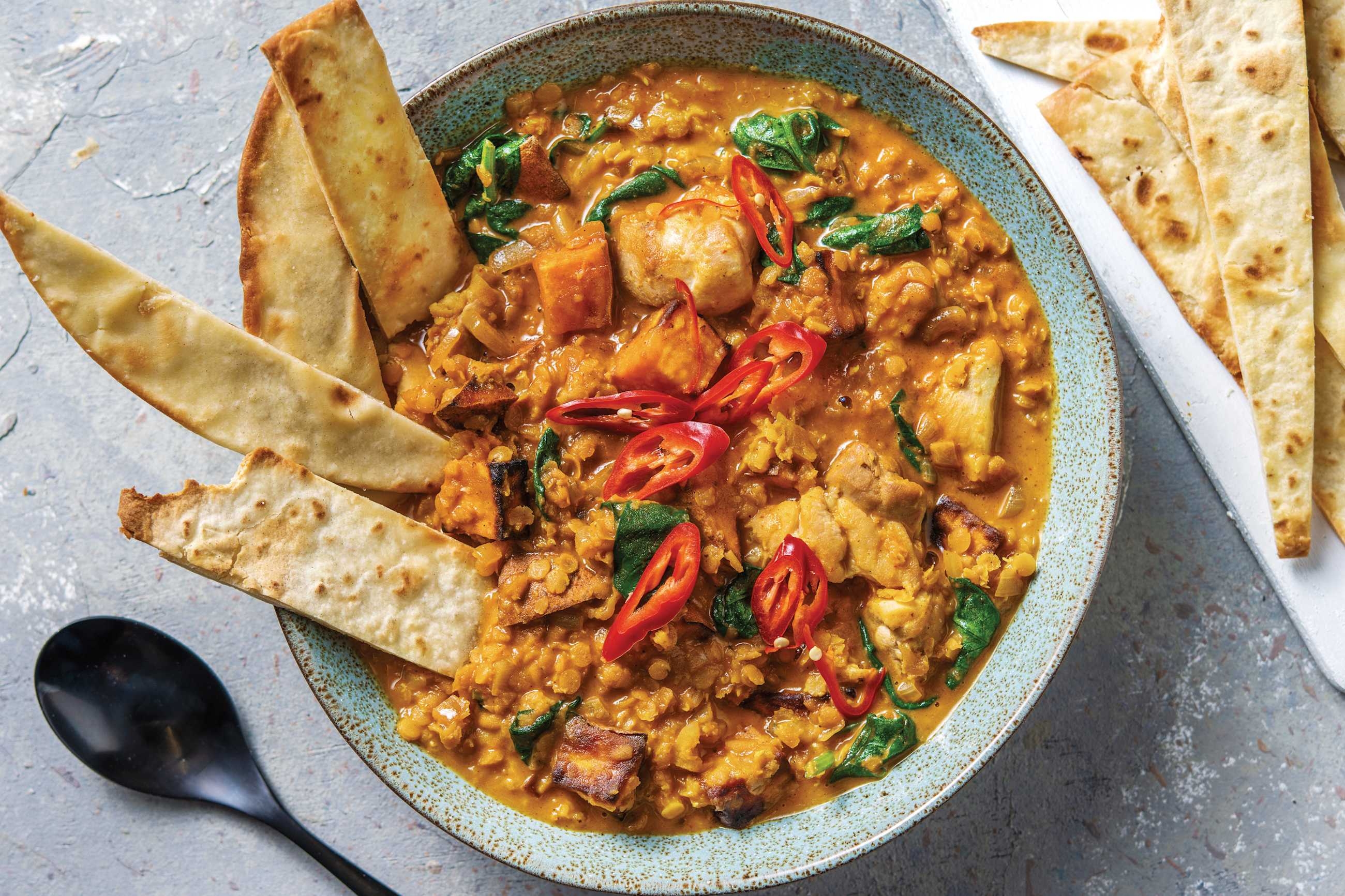 Indian Chicken & Creamy Coconut Red Lentil Dhal