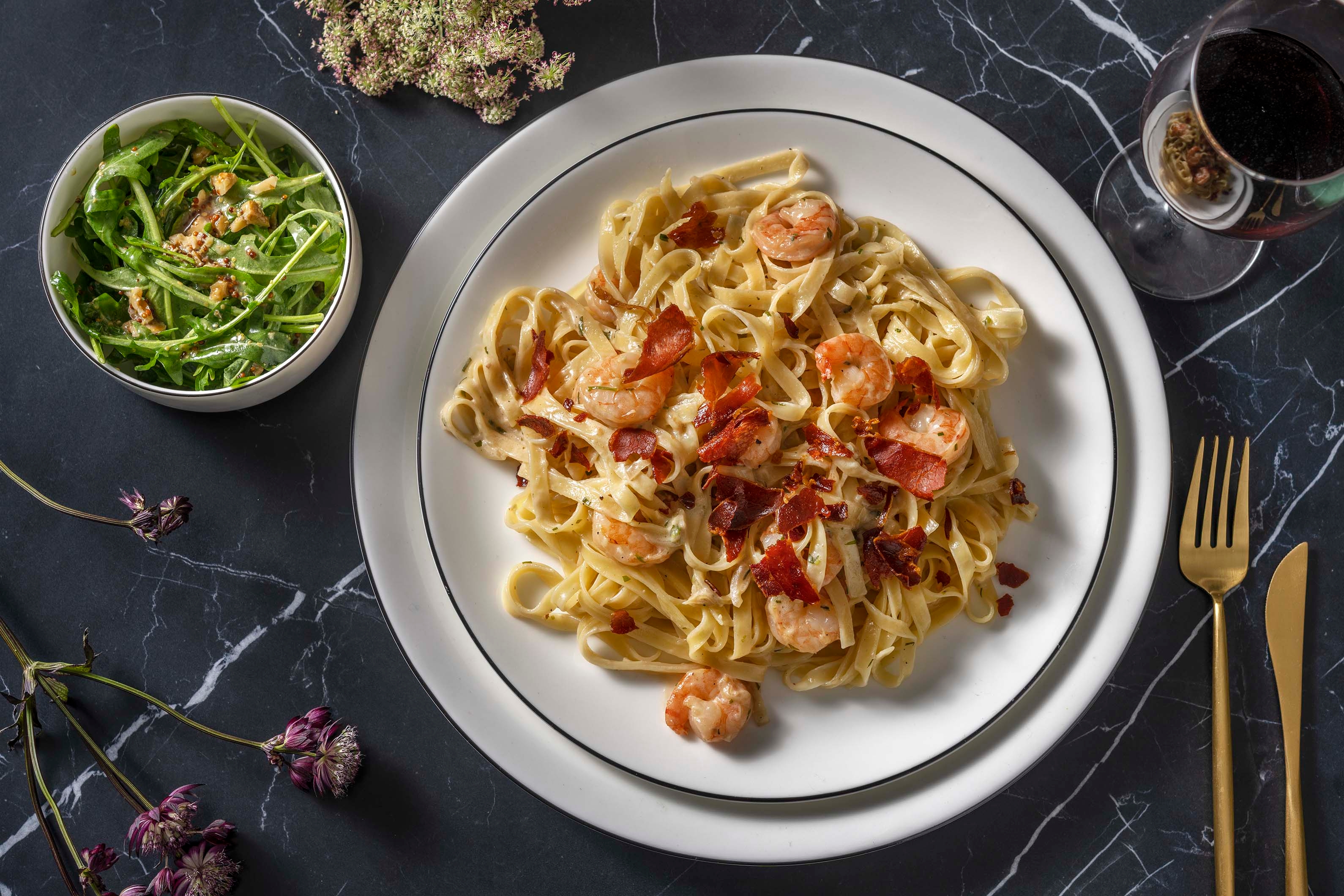 Creamy King Prawn and Chive Tagliatelle