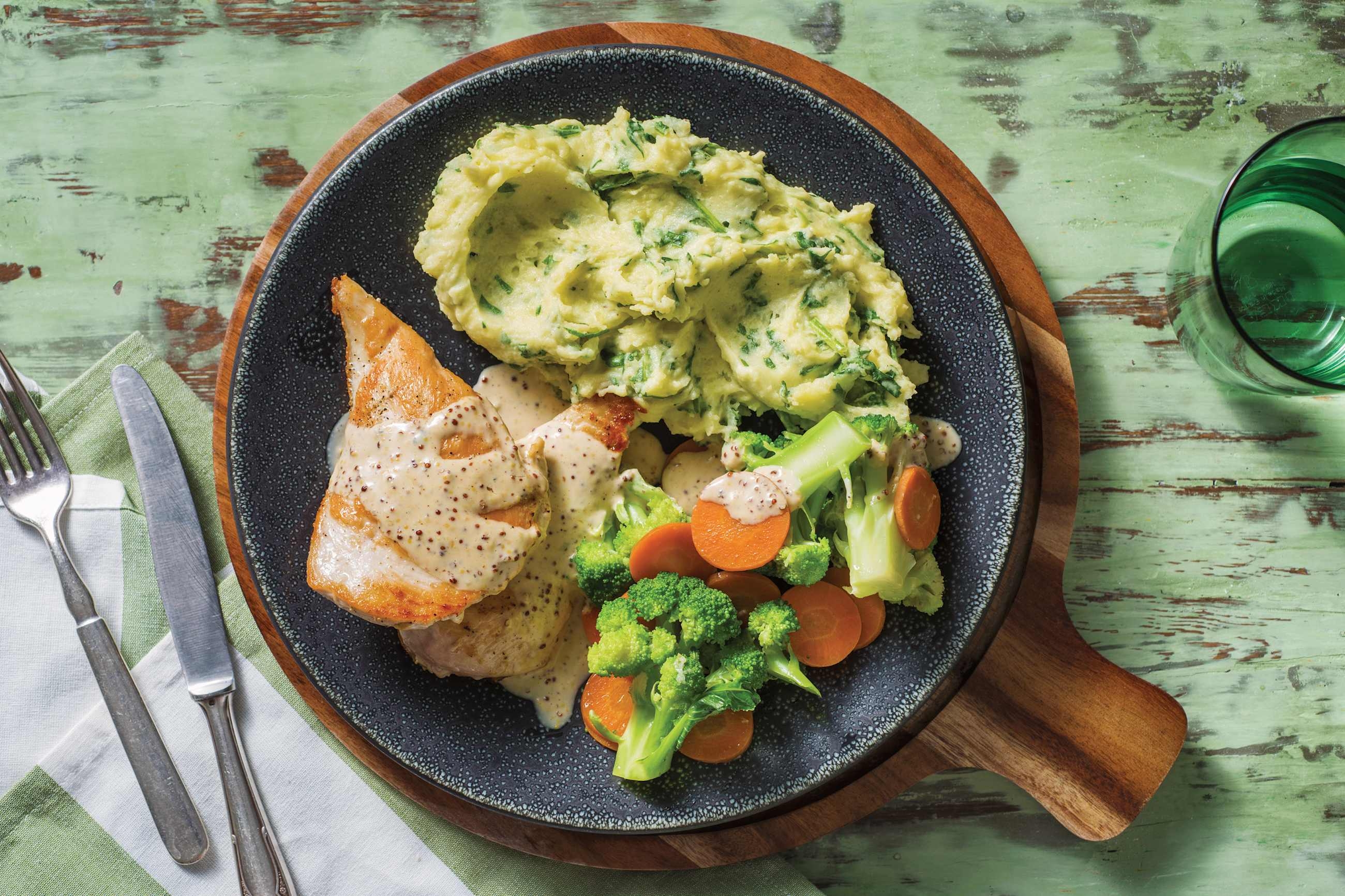 Chicken & Creamy Leek-Mustard Sauce 