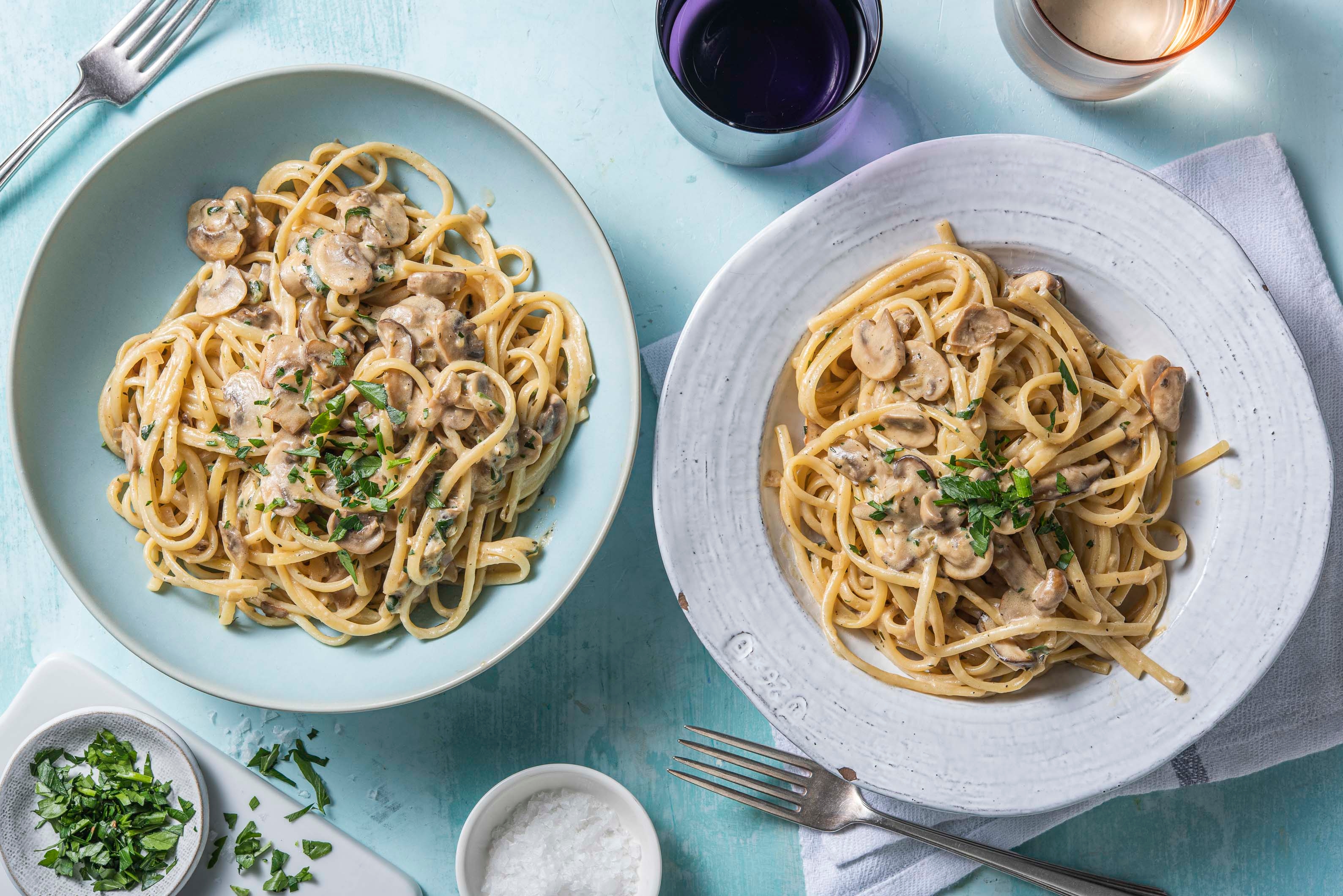Creamy Miso Mushroom Linguine