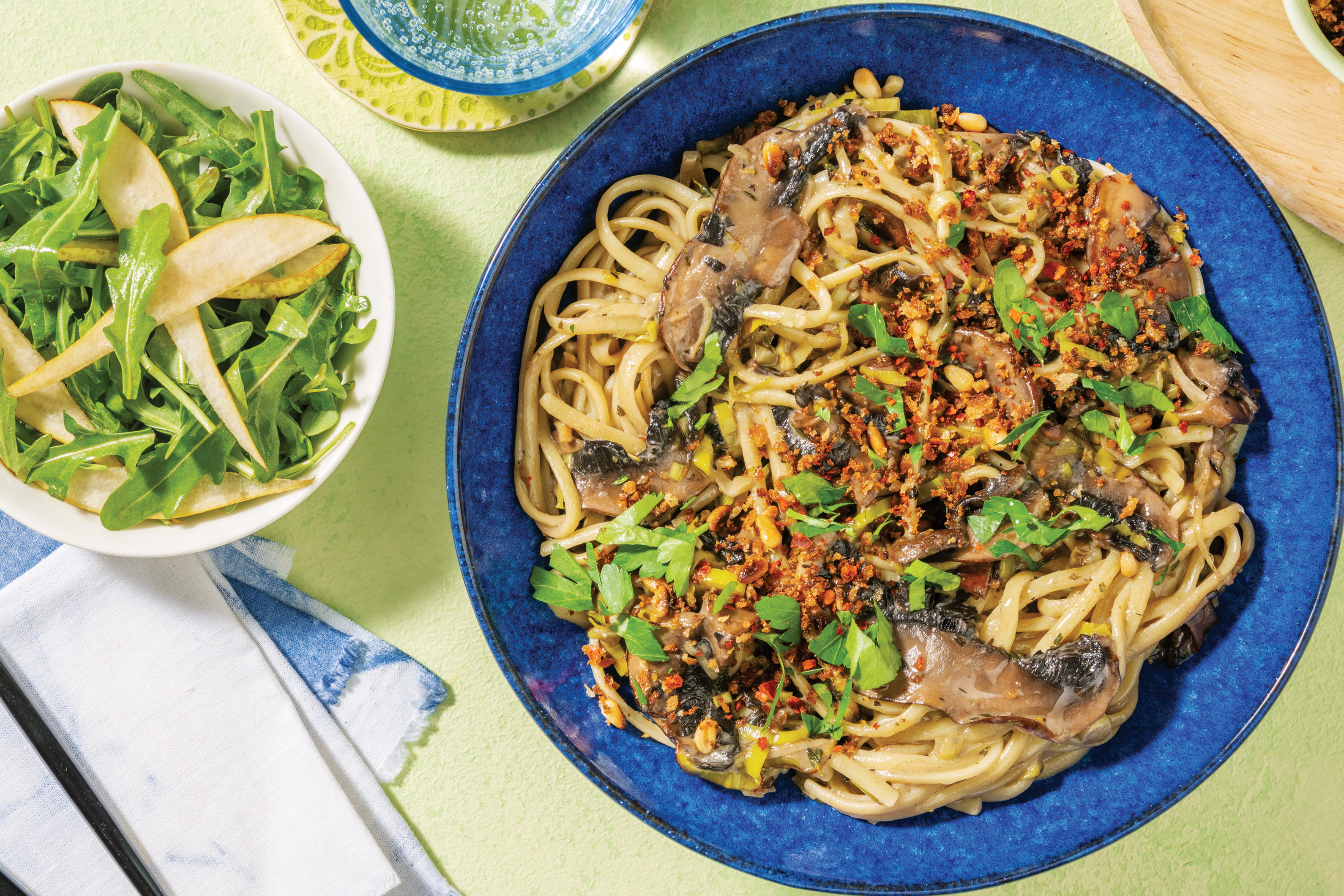 Creamy Mushroom & Leek Fettuccine