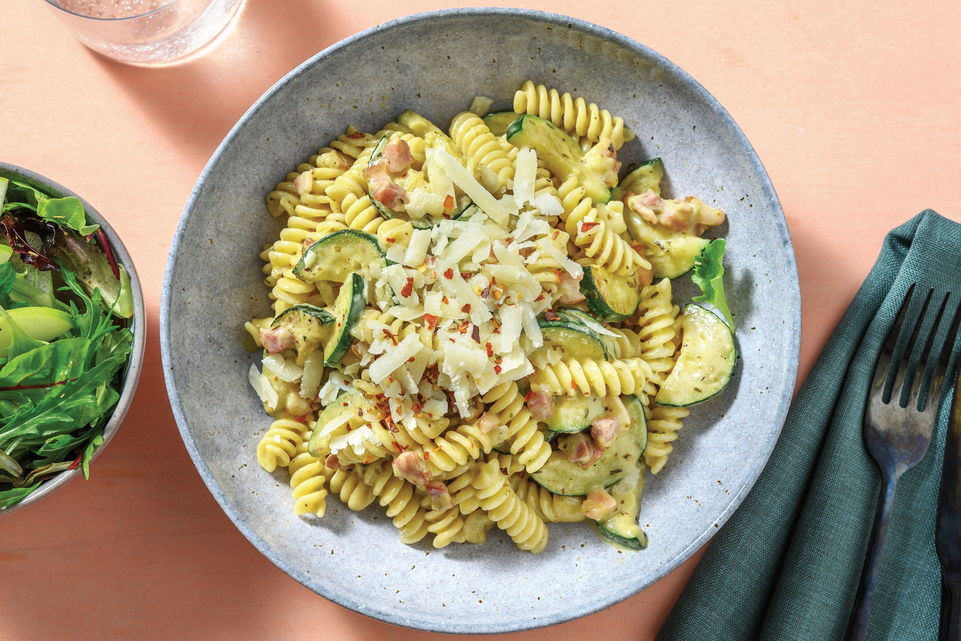 Quick Pesto & Bacon Fusilli