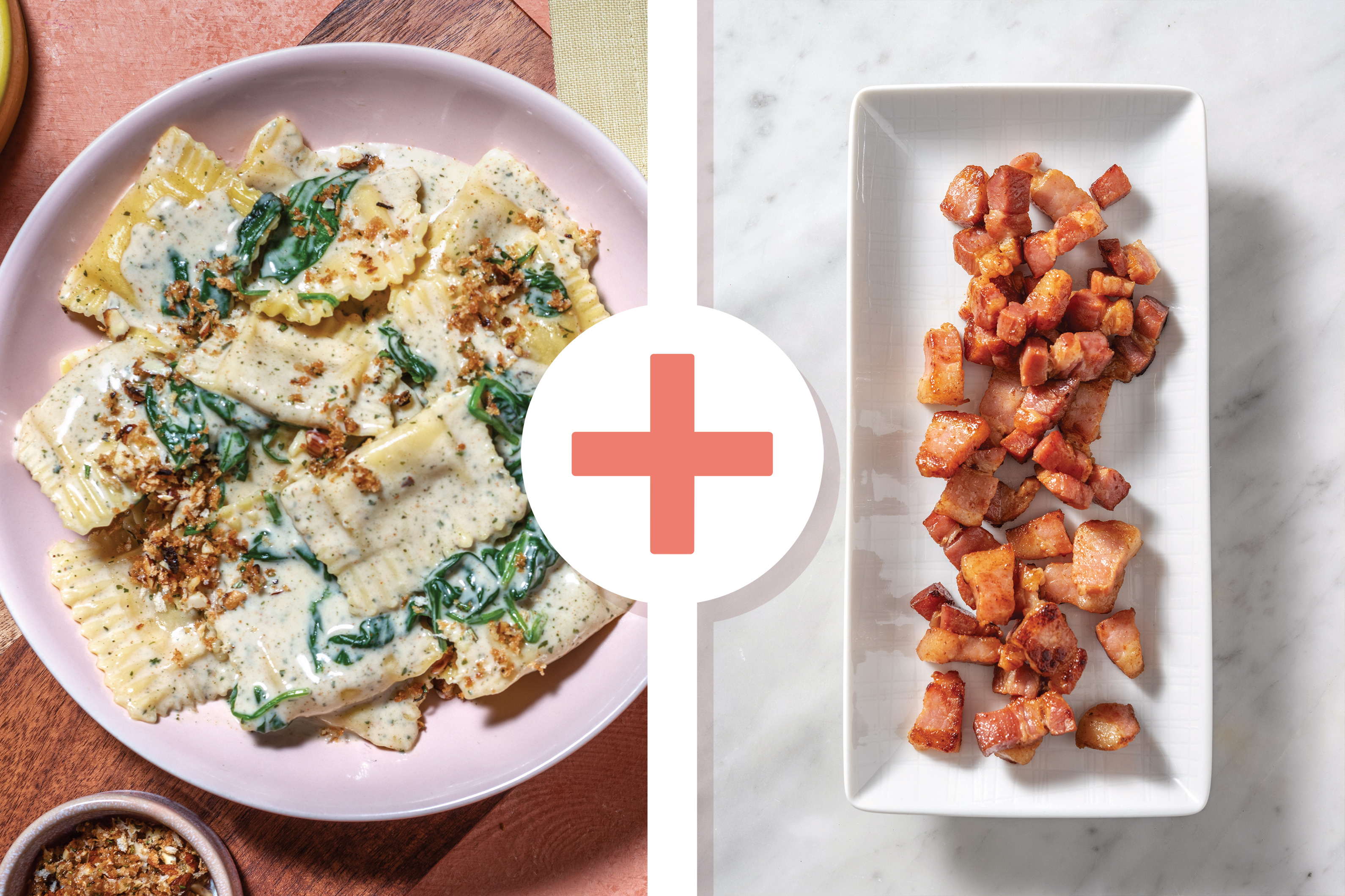 Creamy Plant-Based Beef & Bacon Ravioli