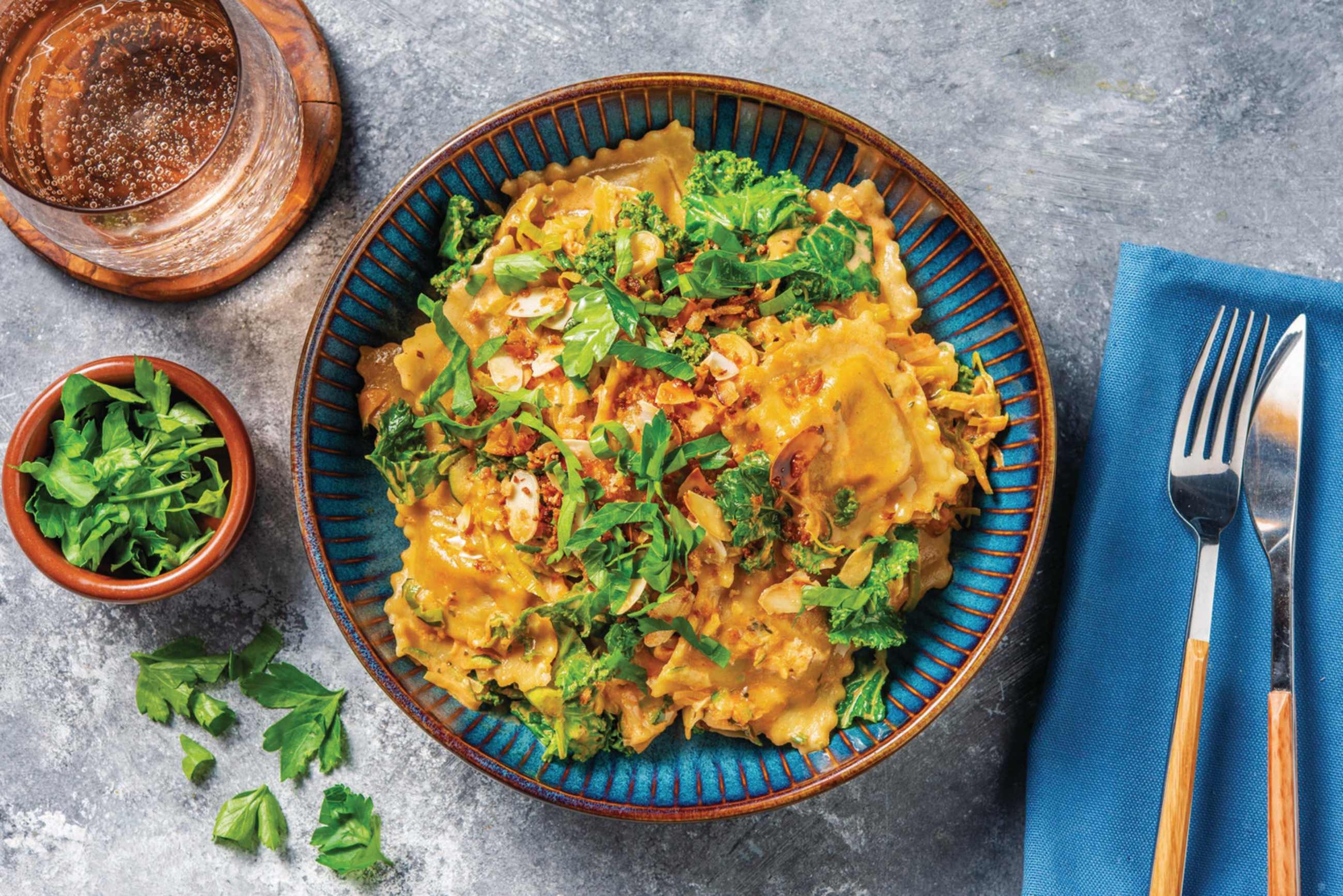 Creamy Plant-Based Beef Ravioli