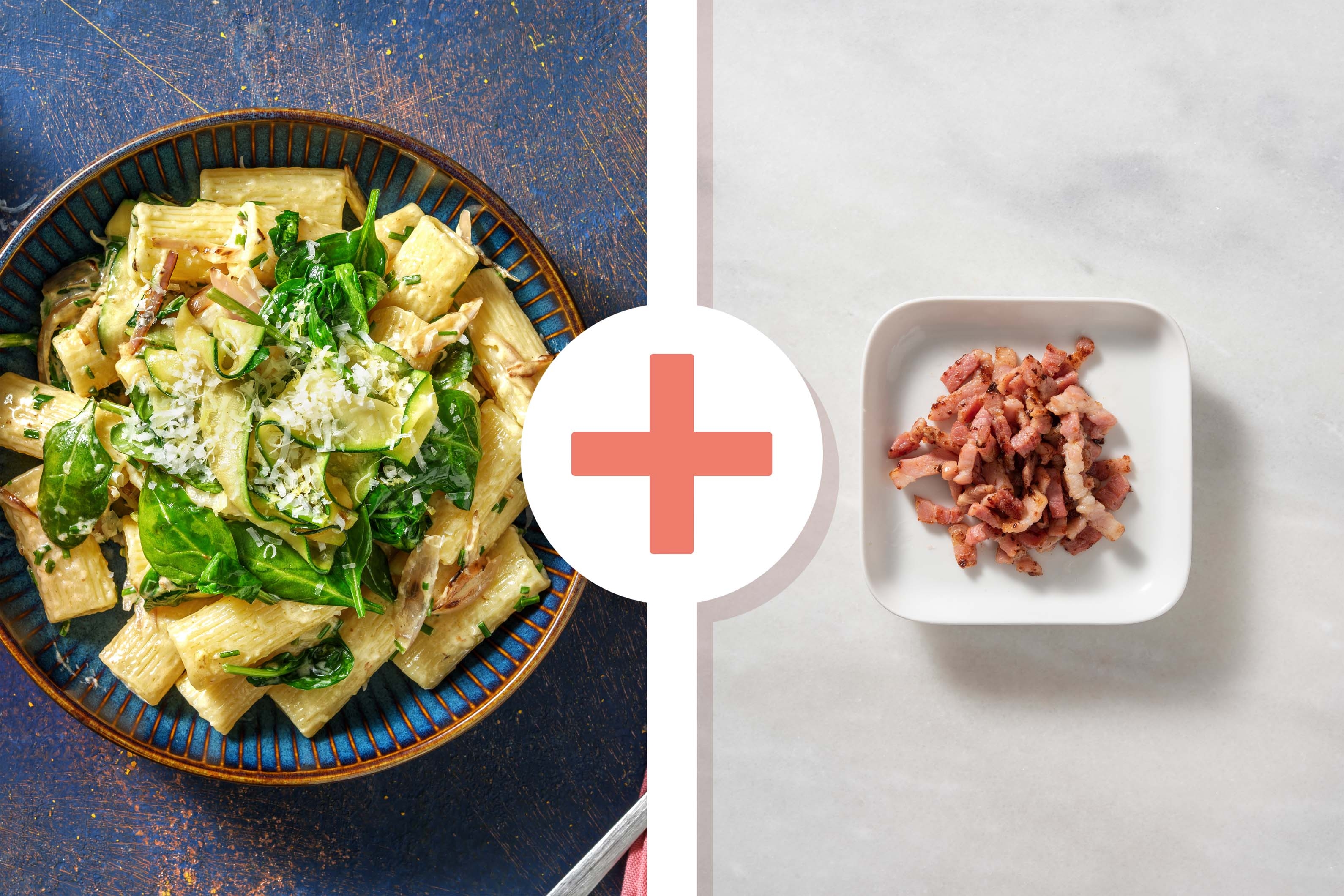 Creamy Rigatoni with Bacon Lardons