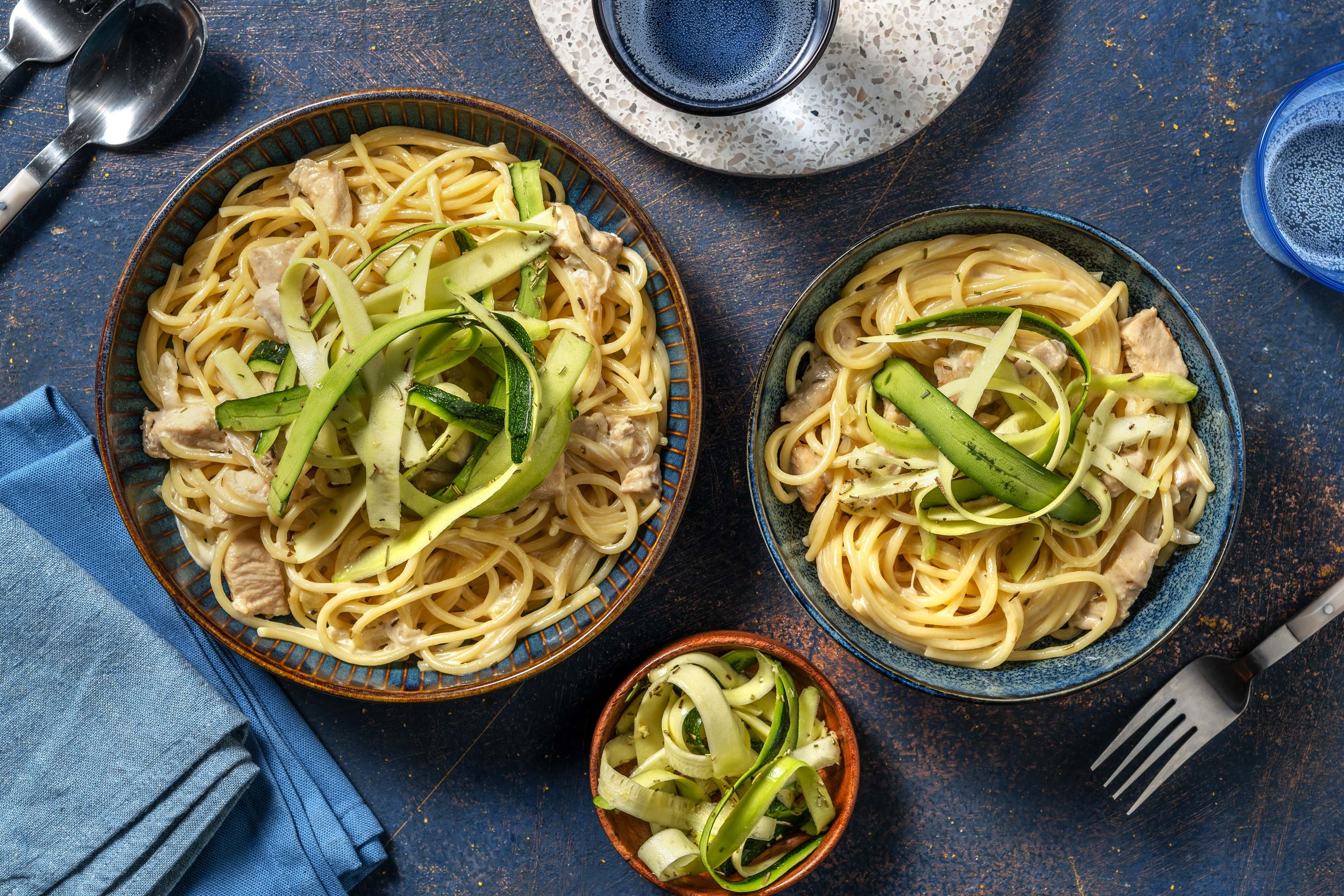 Creamy Rosemary Chicken Spaghetti