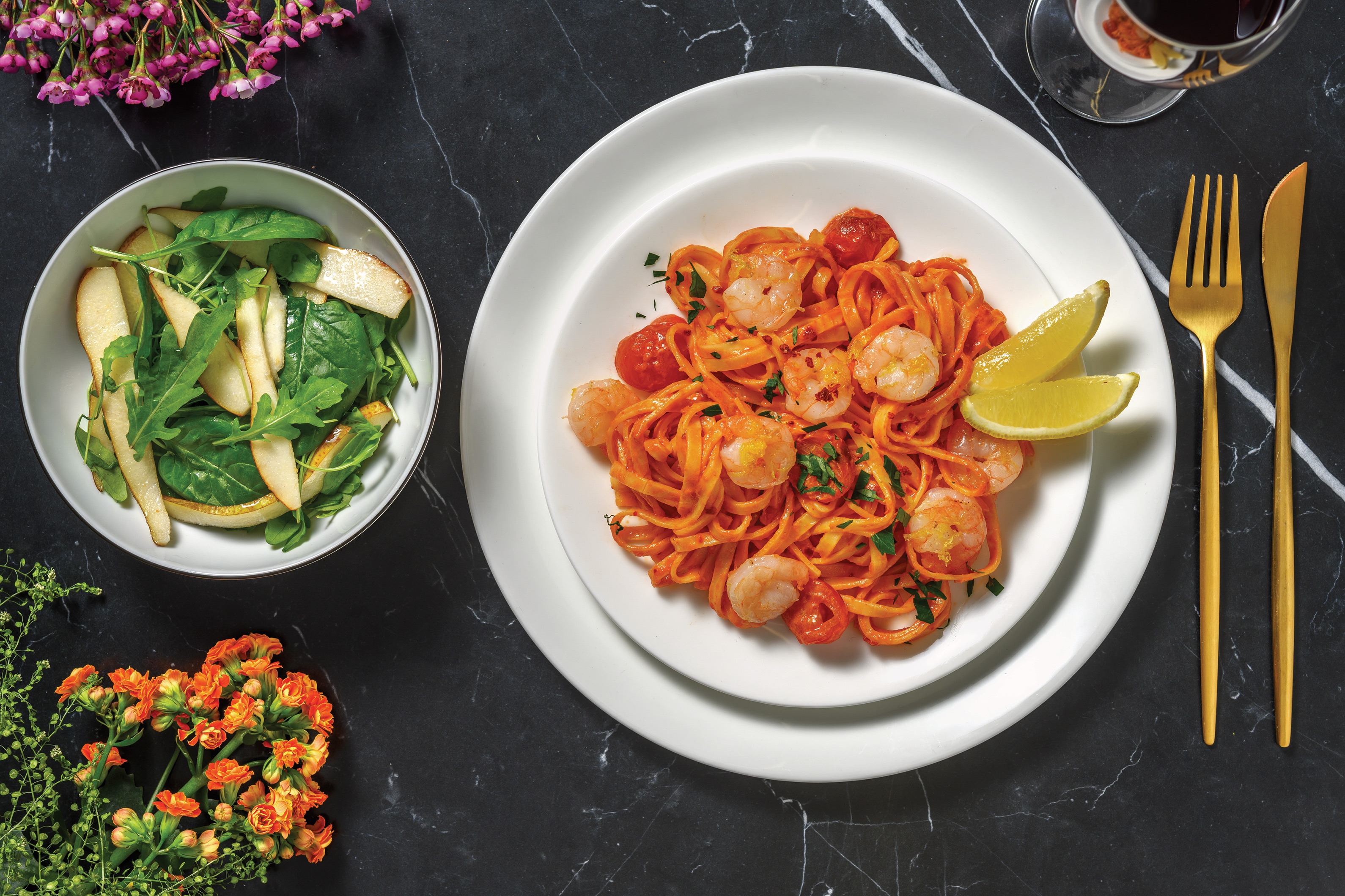 Creamy Prawn & Tomato Fettuccine