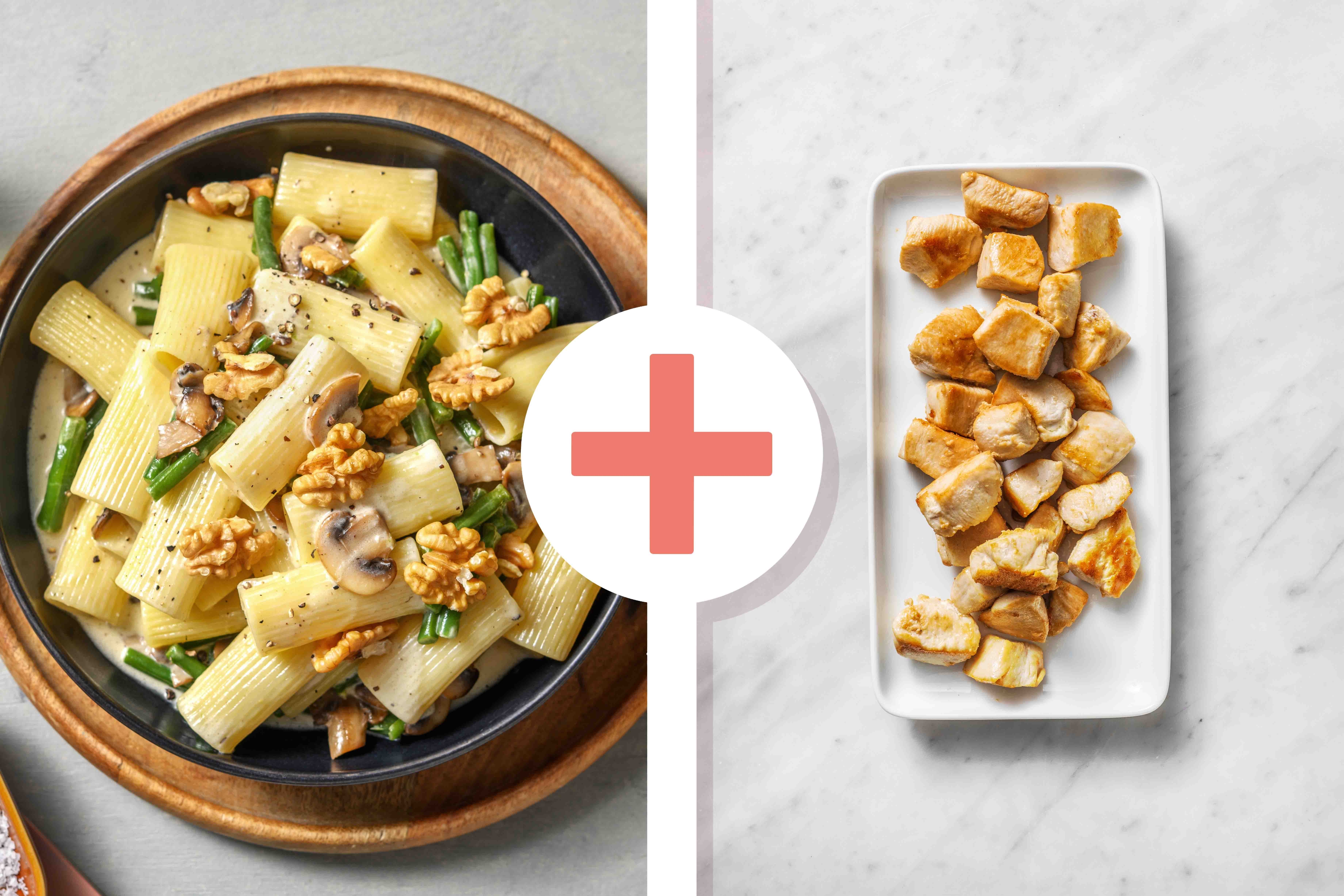 Creamy Truffle Chicken and Mushroom Rigatoni