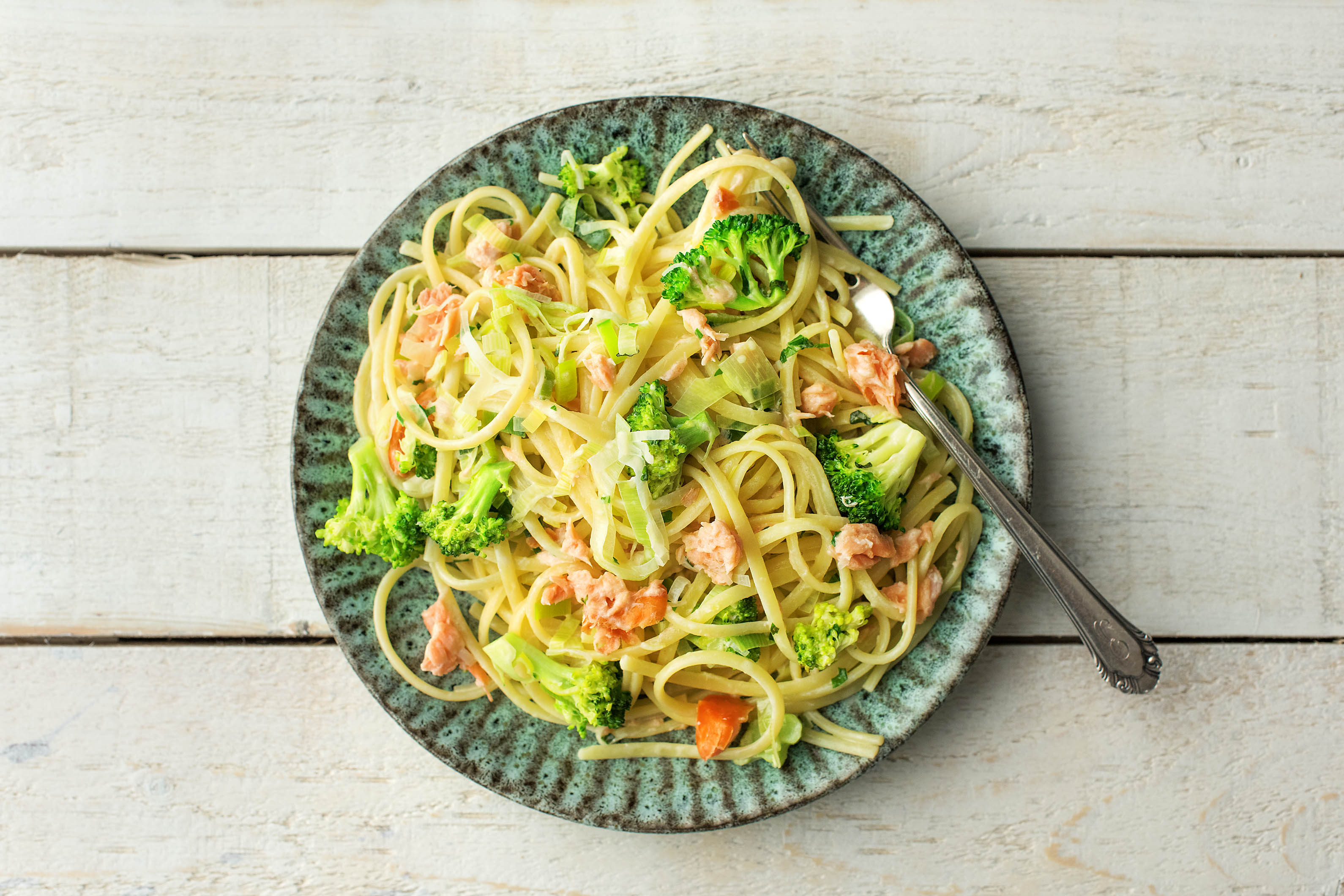 Cremige Linguine mit Stremellachs,