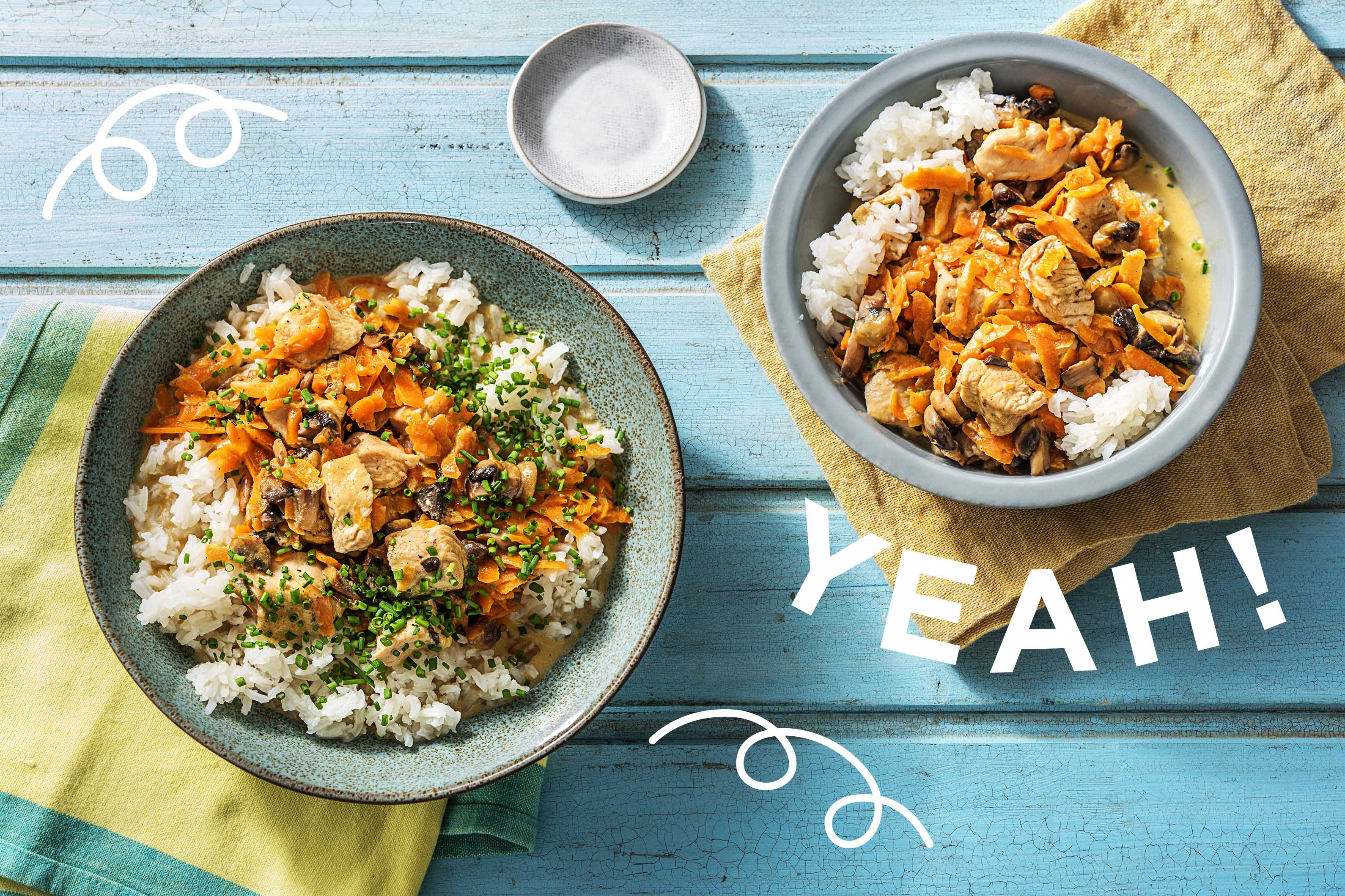 Cremiges Hühnerfrikassee