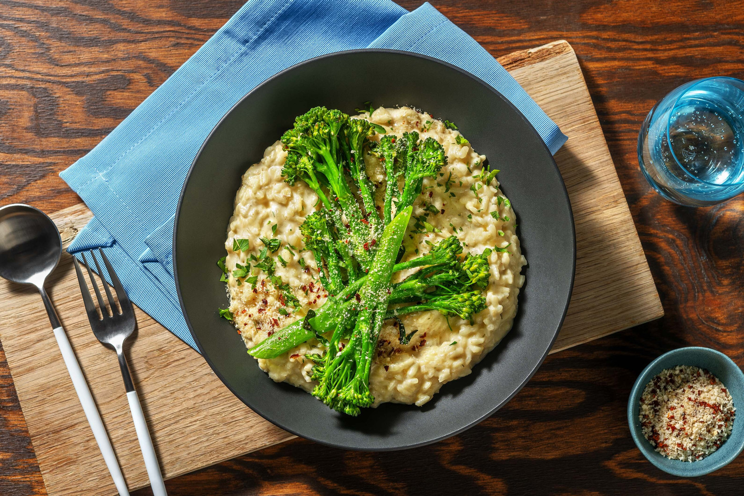 Cremiges Zitronenthymian-Risotto mit Brokkolini