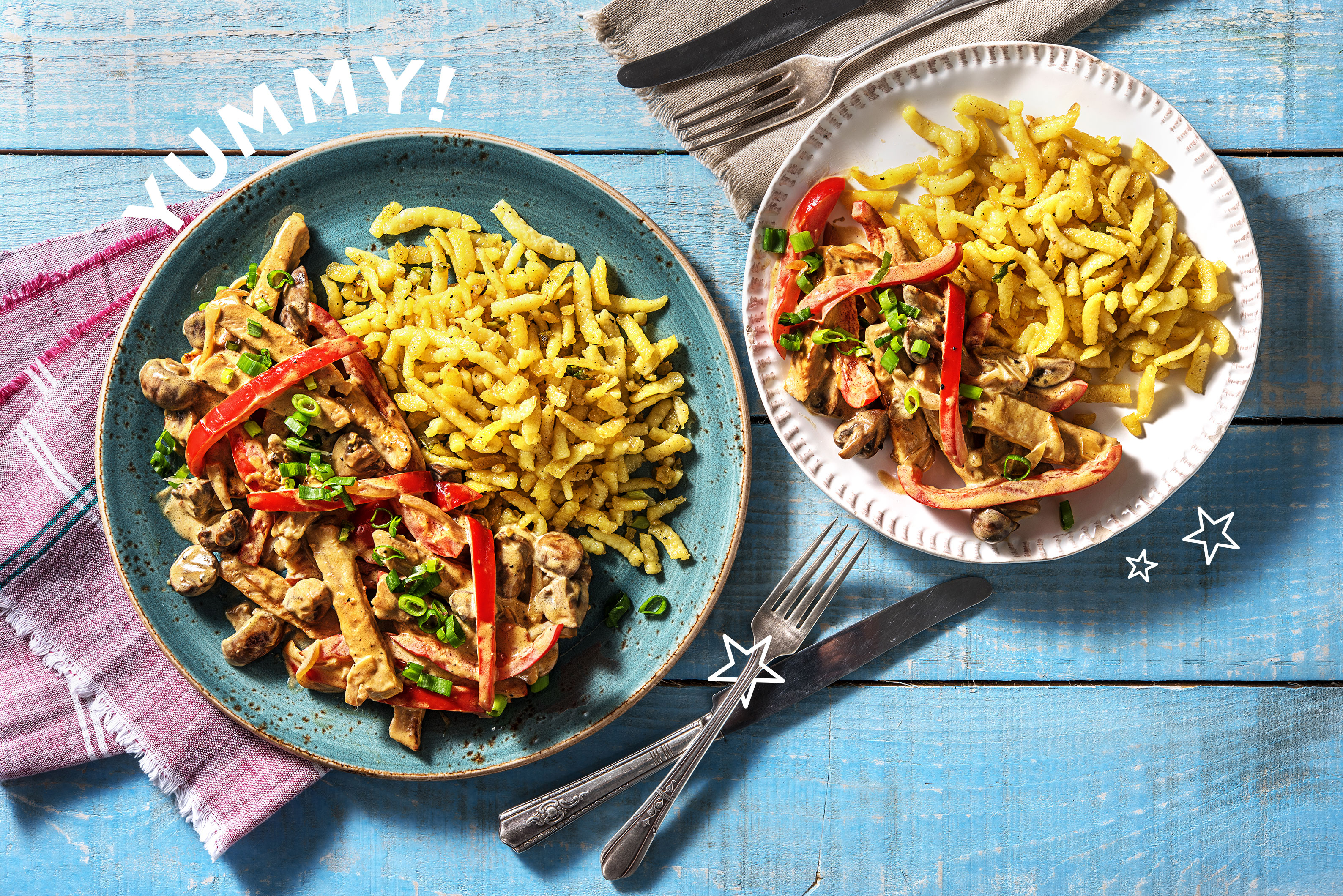 Cremiges Schweinegeschnetzeltes