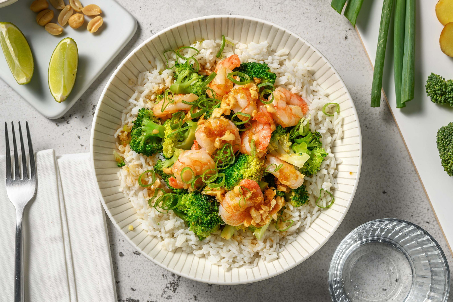 Garnalen met gember-limoendressing