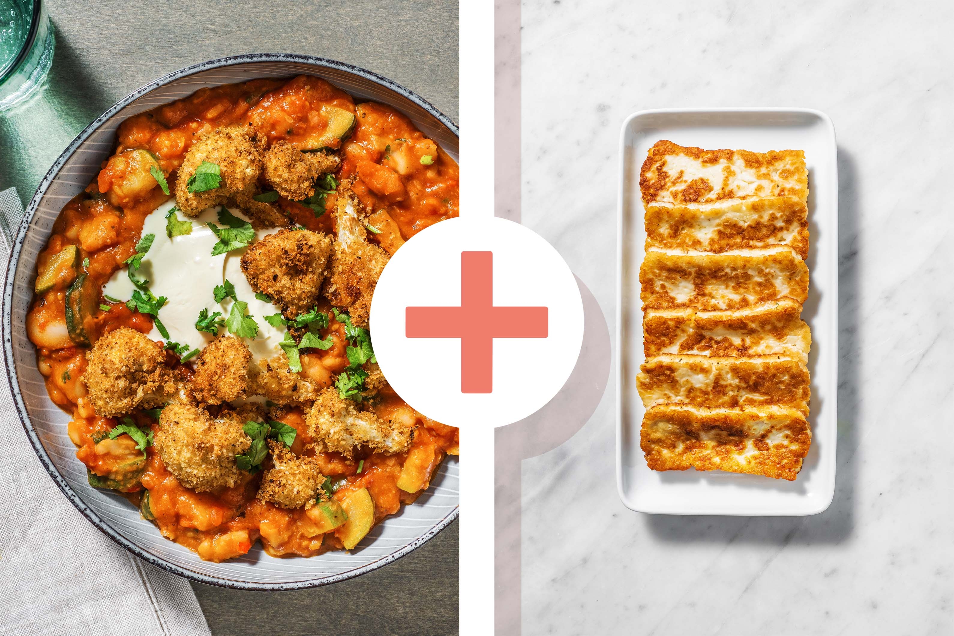 Crisp Cauliflower Nuggets With Halloumi