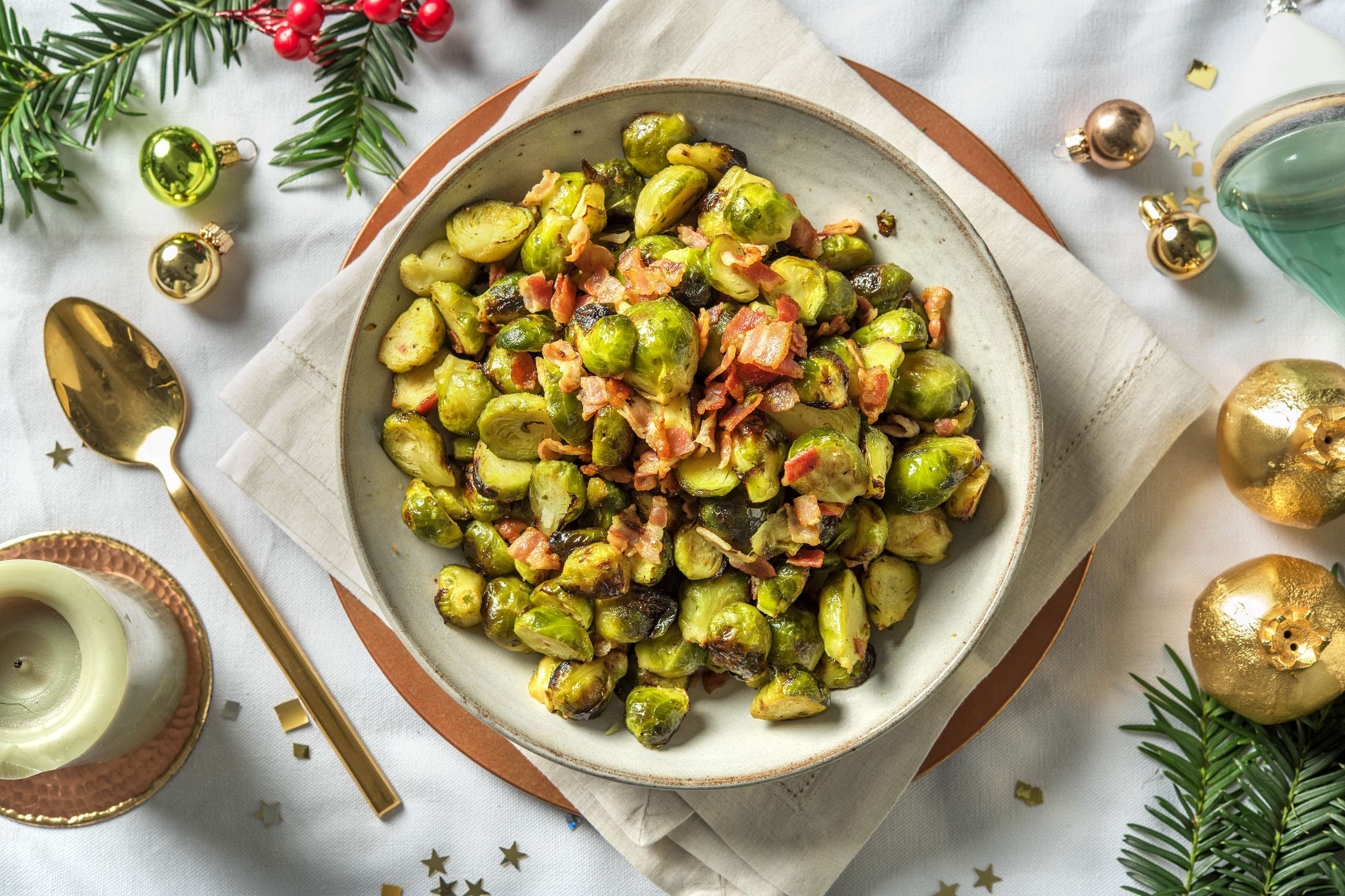 Choux de Bruxelles croustillants au bacon