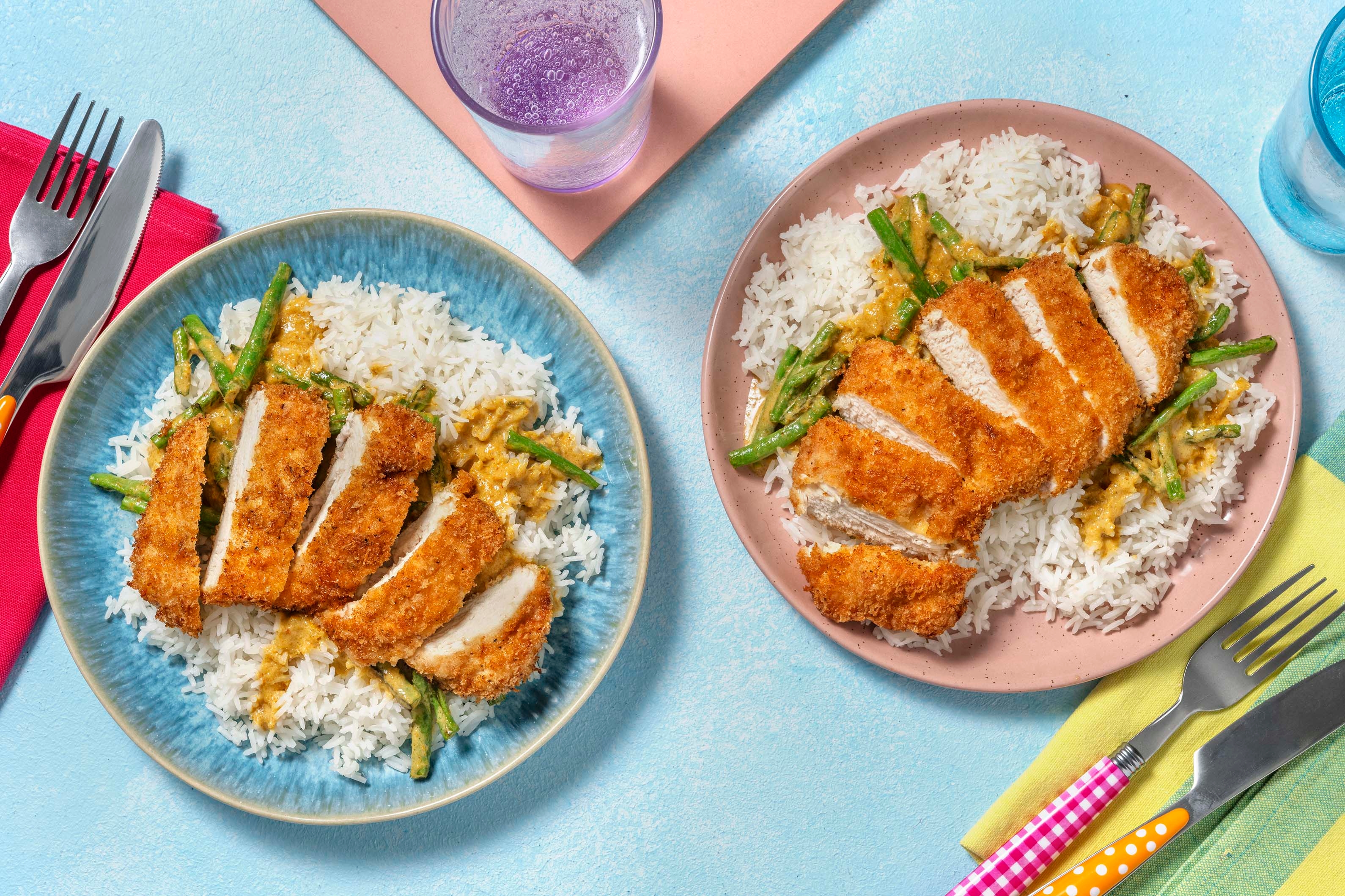 Crispy Breaded Chicken and Korma Sauce