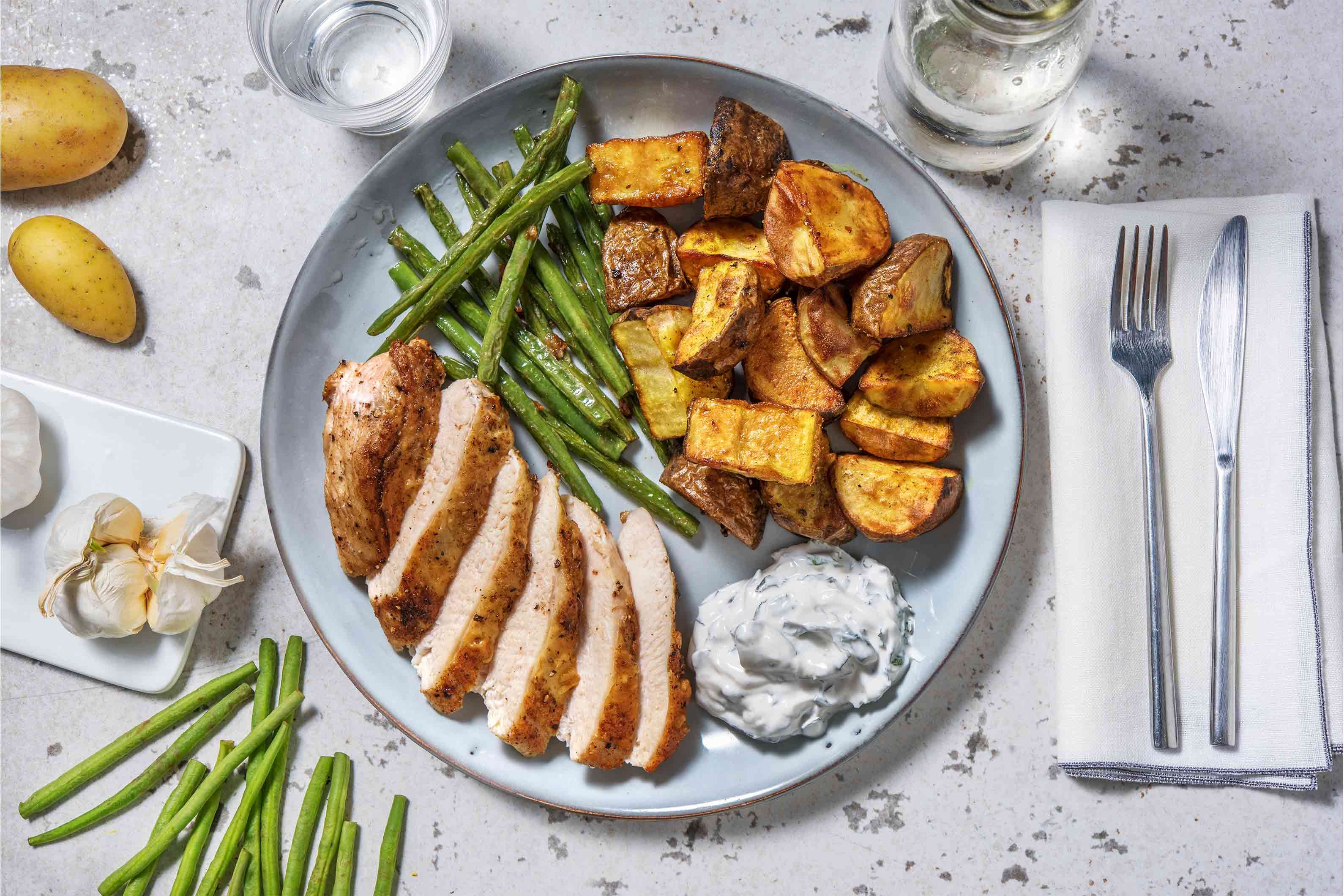 Crispy Chicken and Bombay Style Potatoes