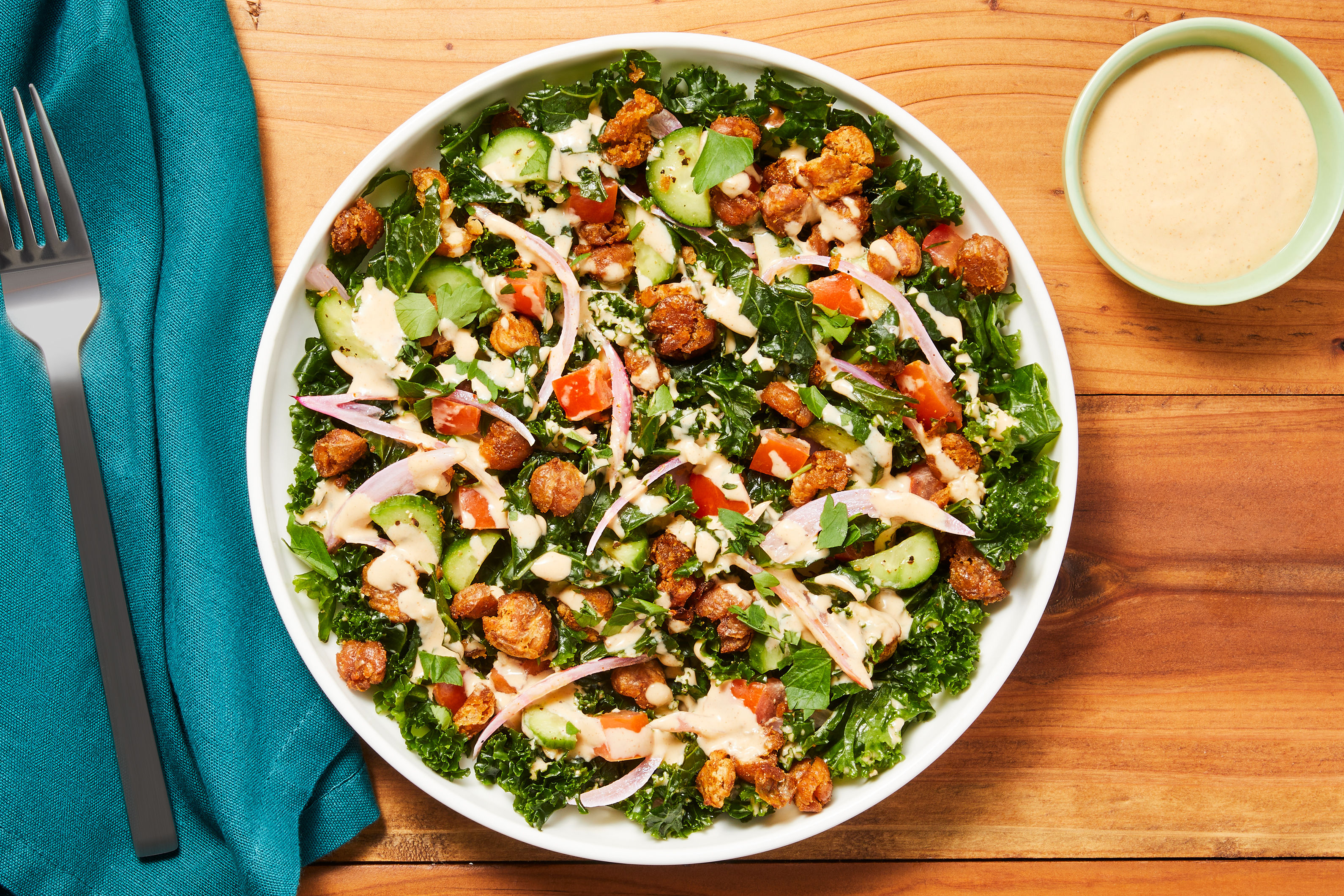 Crispy Chickpea & Kale Salad