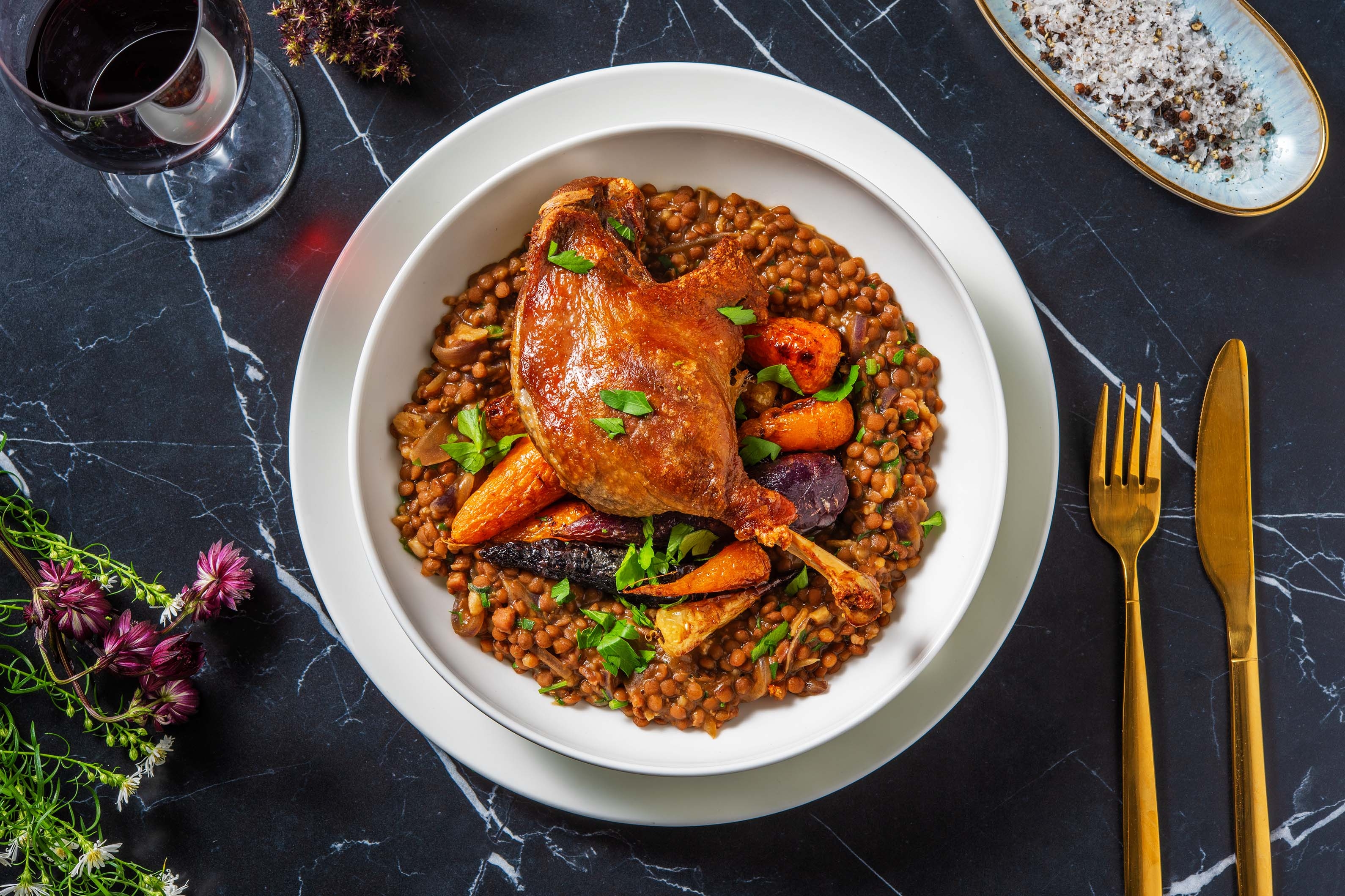 Crispy Confit Duck and Roasted Chantenay Carrots