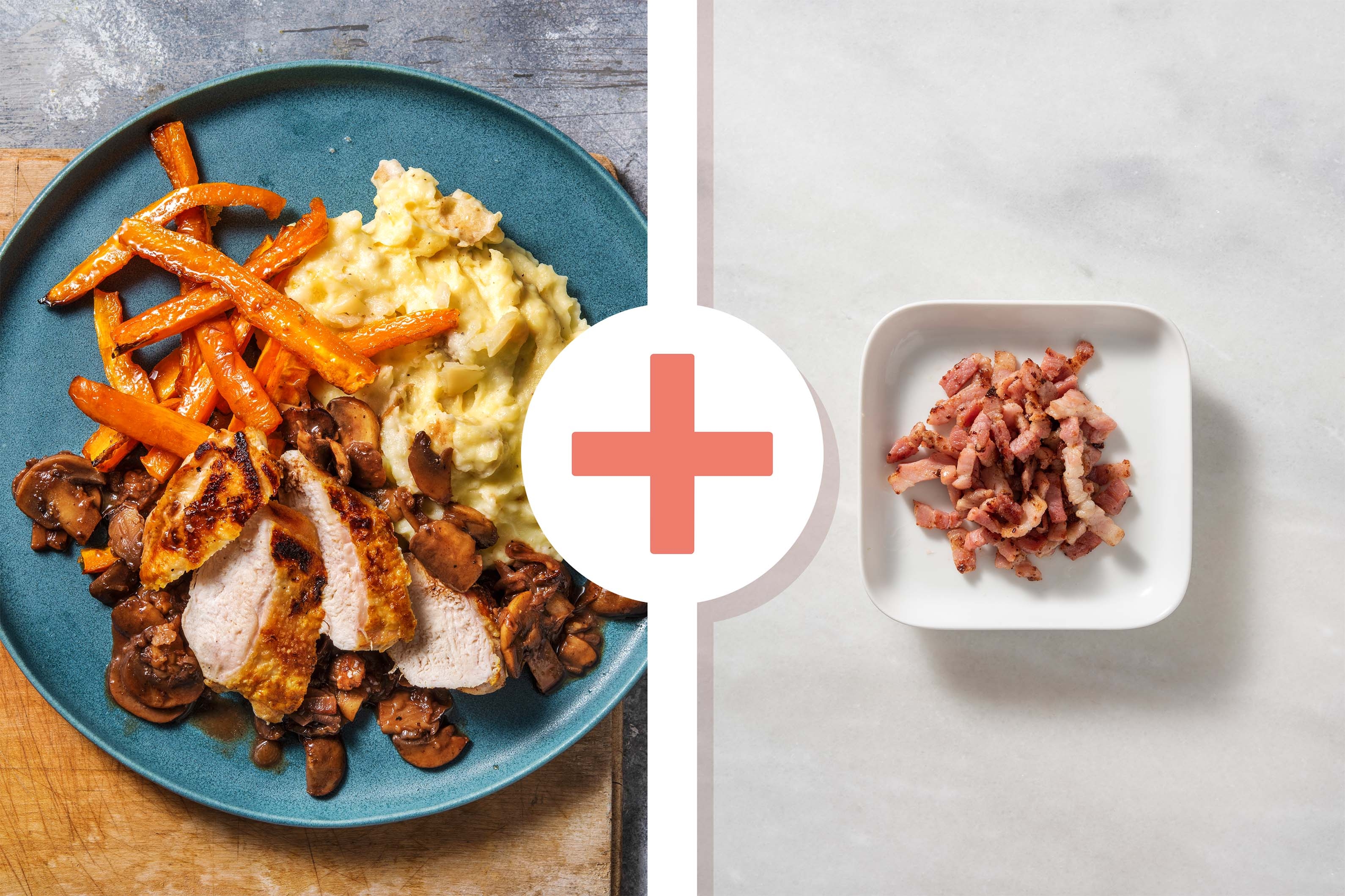 Crispy Skin Chicken Breast with Bacon Lardons