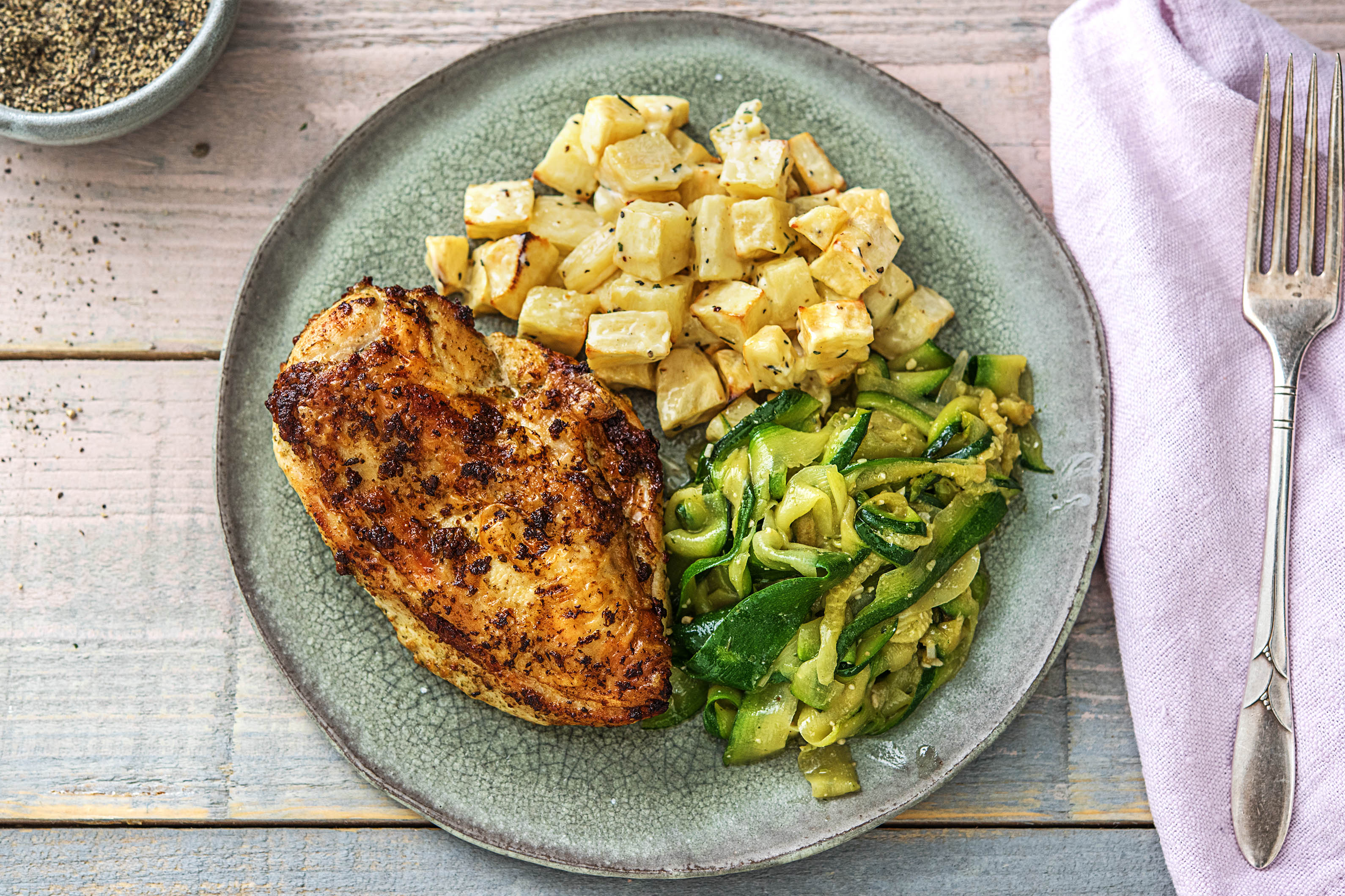 Crispy Skinned Pesto Chicken