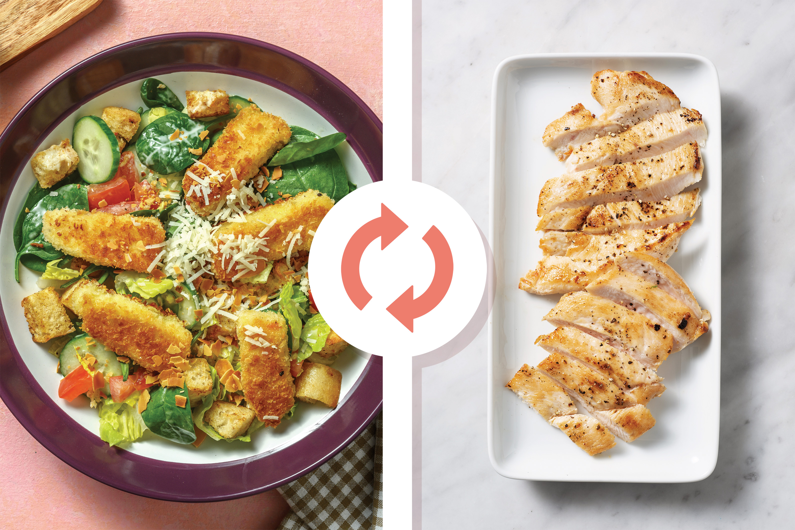 Crumbed Chicken Caesar-Style Salad