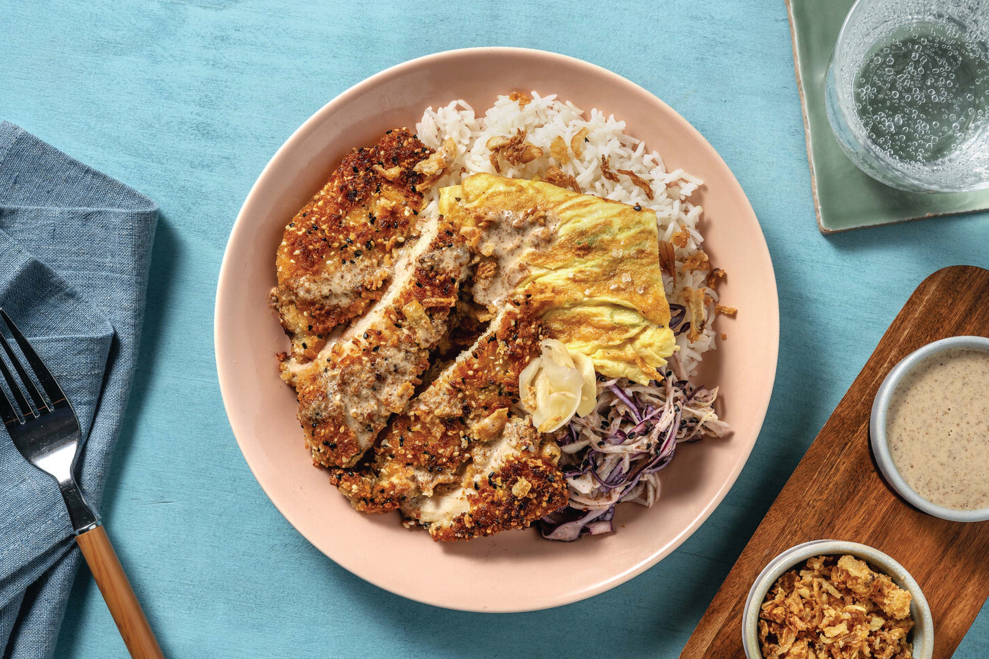 Crumbed Chicken Katsudon & Rice