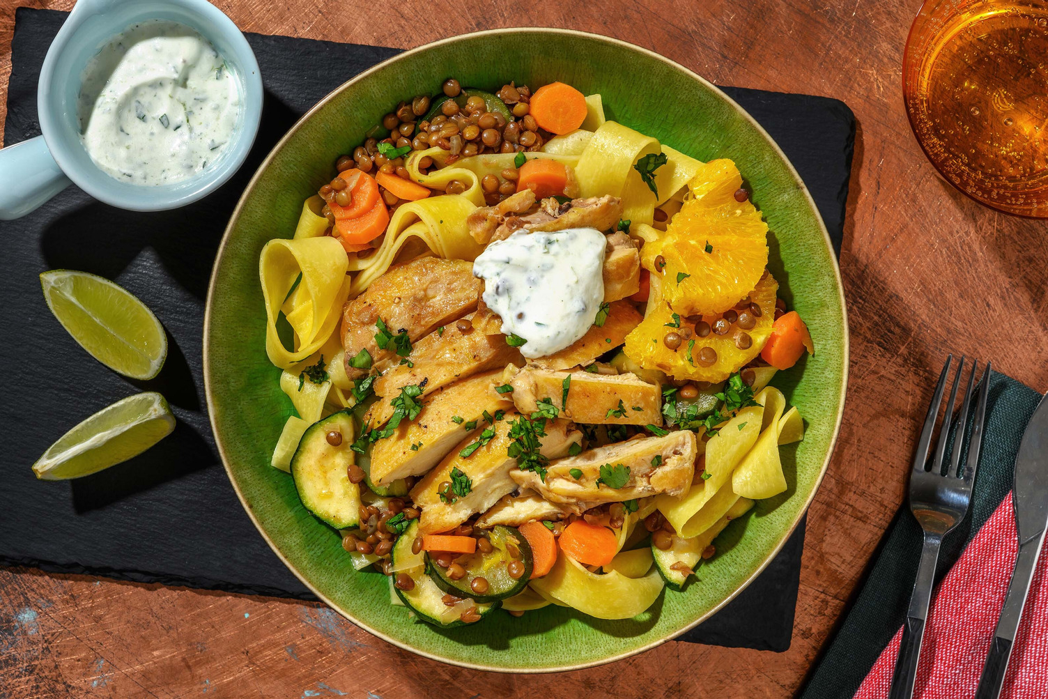 Cuisse de poulet aux lentilles à la marocaine