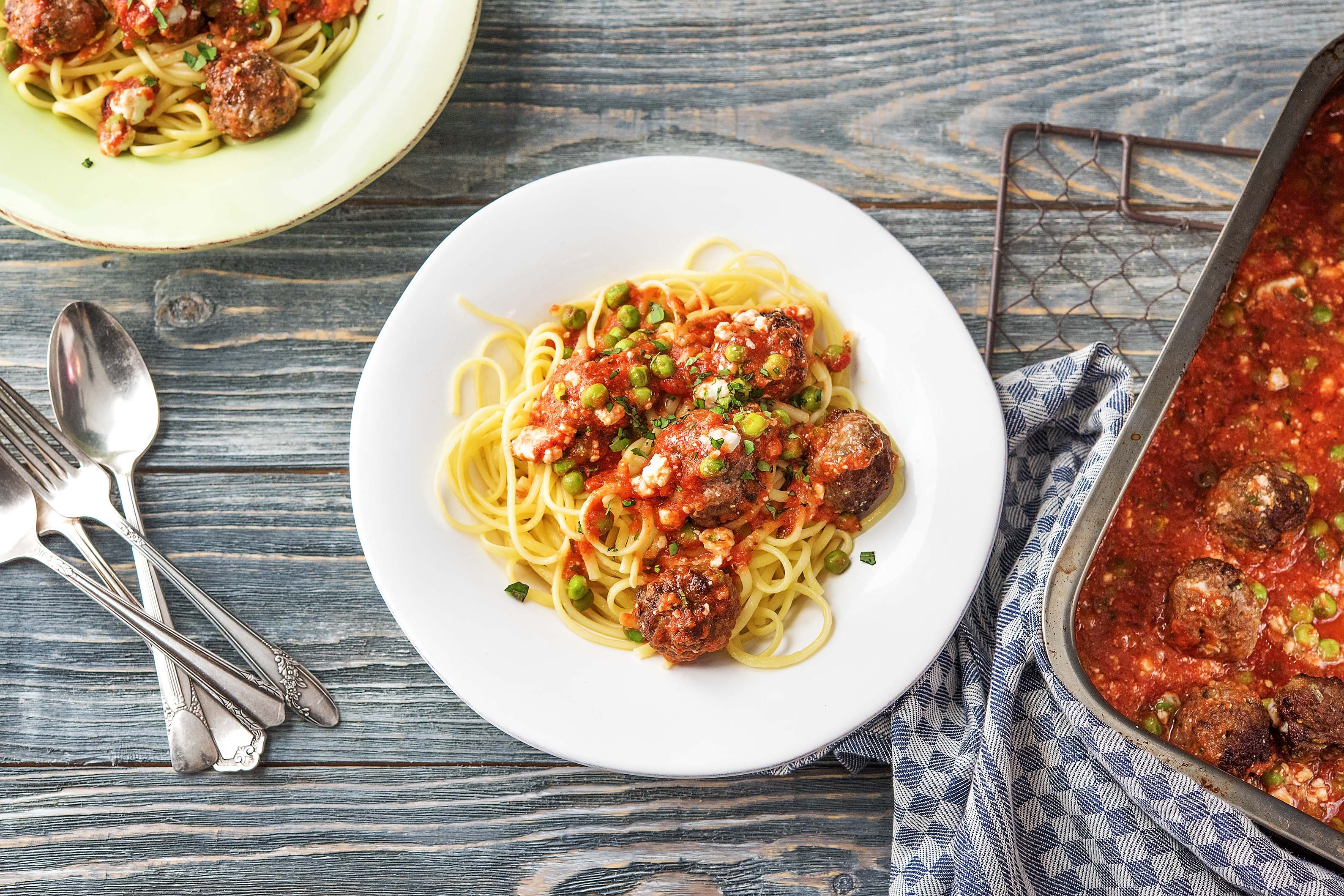 Cumin Spiced Meatball Feta Bake