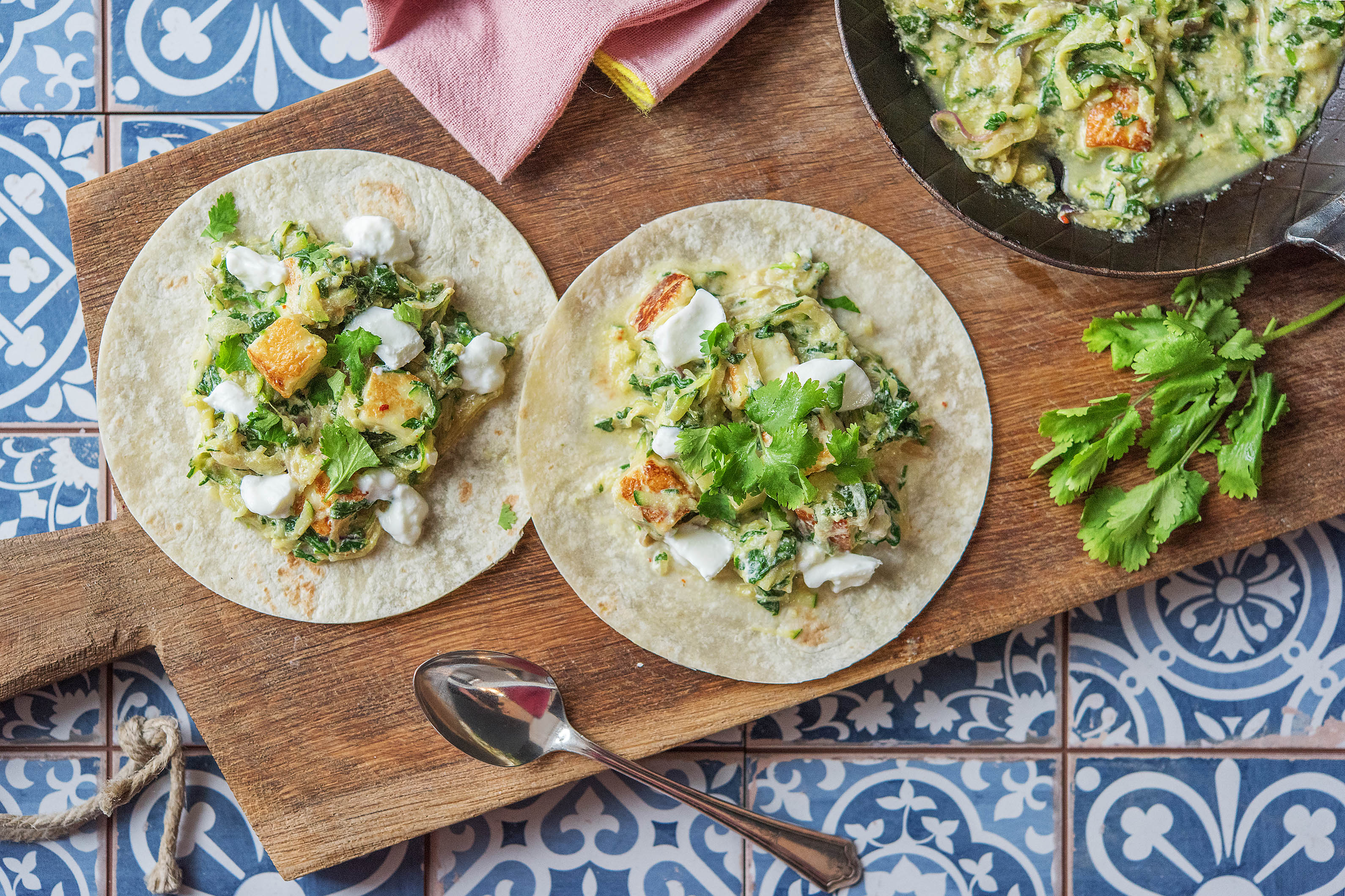 Curried Paneer & Spinach Chapattis