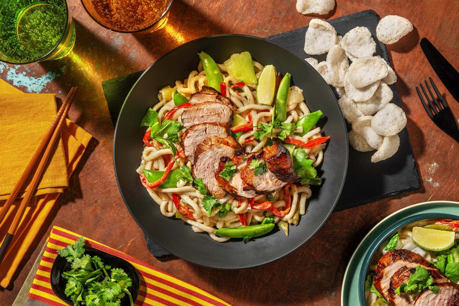 Curry à l'asiatique et filet de porc mariné