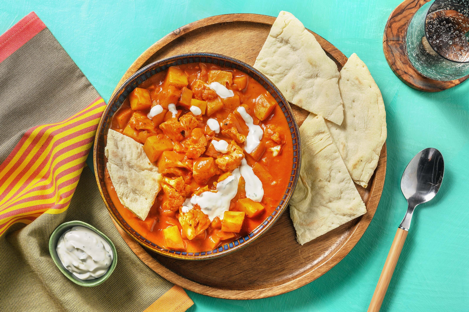 Curry met aardappel en bloemkool