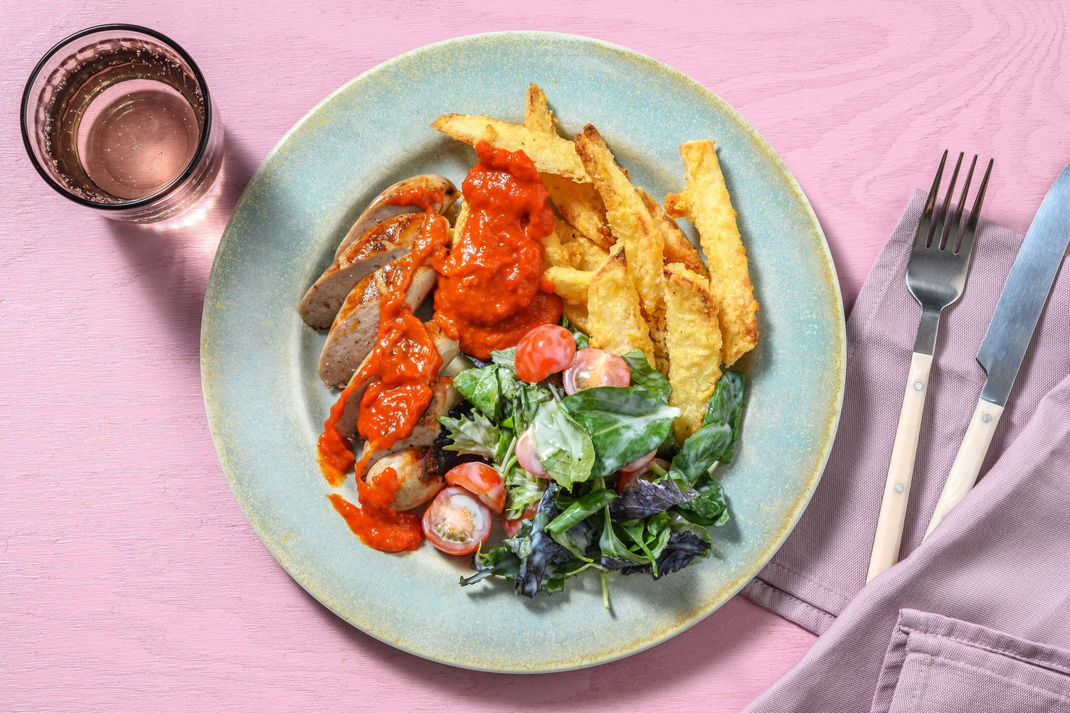 Currywurst mit selbst gemachter Sauce