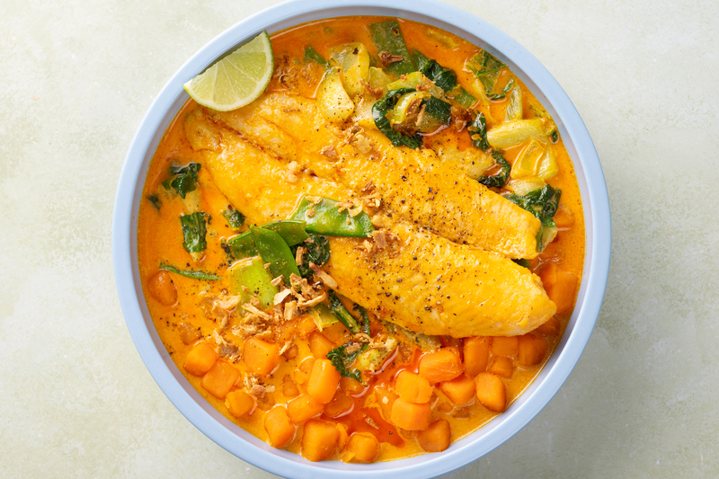 SuperQuick Golden Tilapia-Vegetable Curry