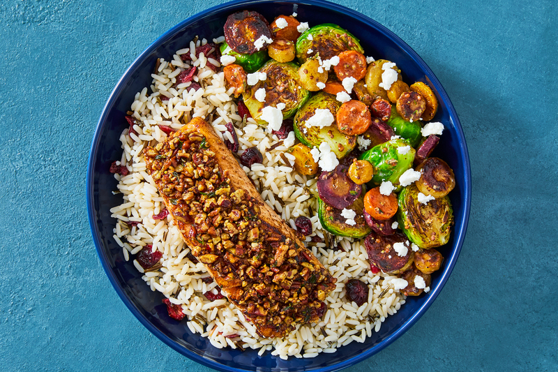 Maple Butter-Roasted Salmon and Wild Rice