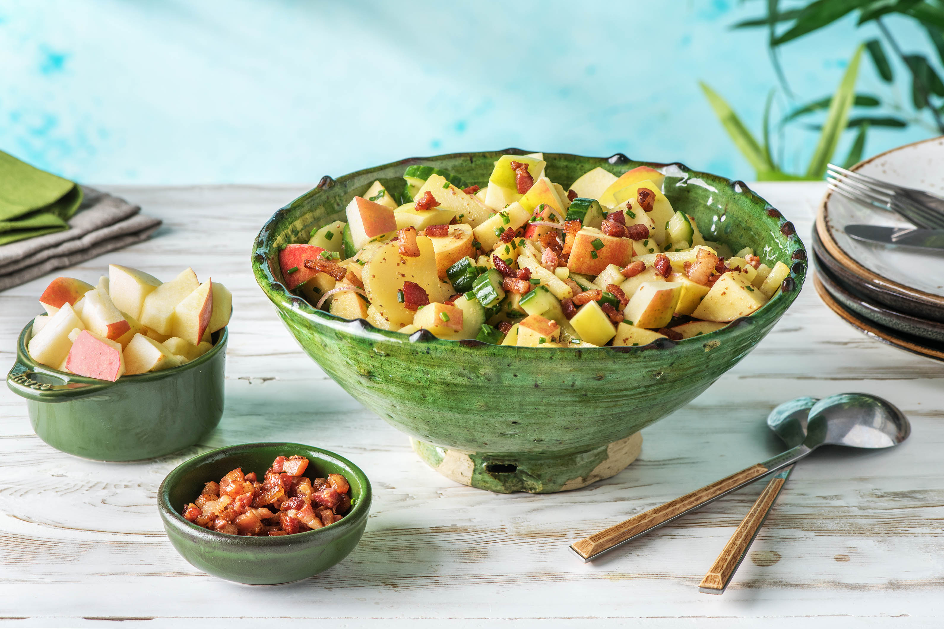 Deftiger Kartoffel-Speck-Salat mit Apfel