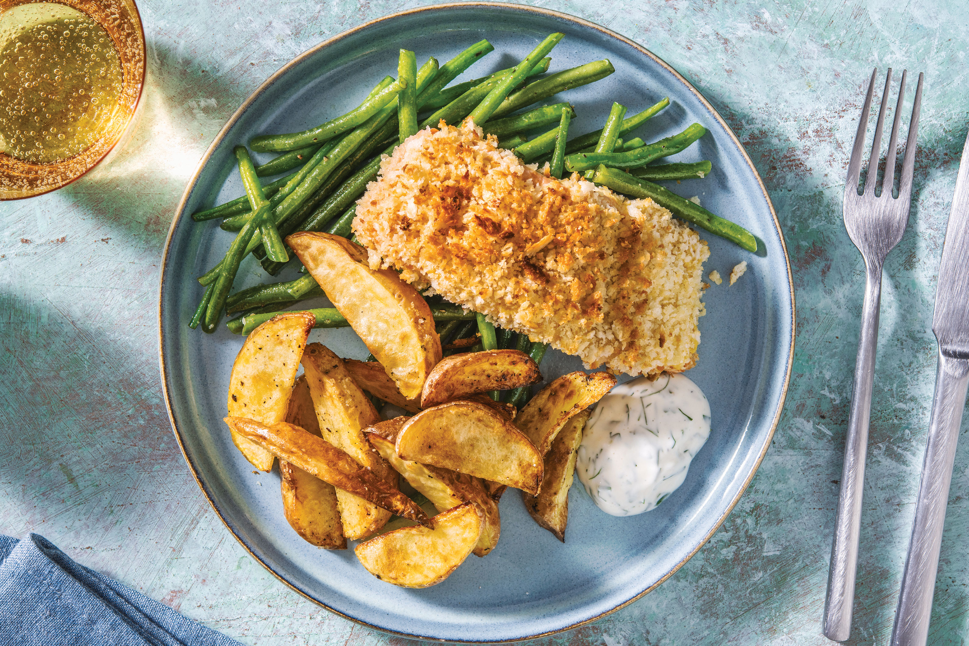 Dijon-Crusted Salmon & Potato Traybake