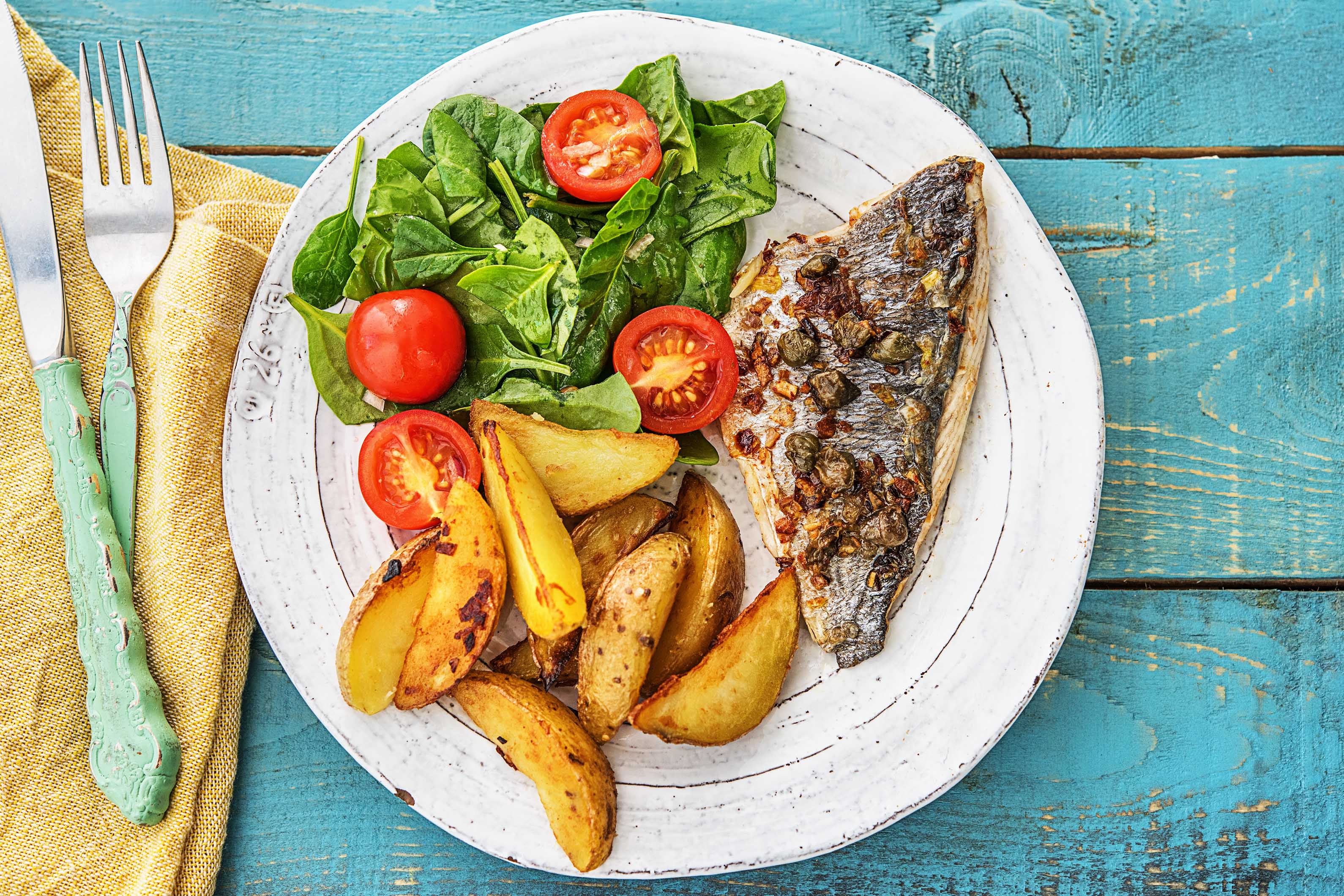 Dorade in kappertjes-botersaus