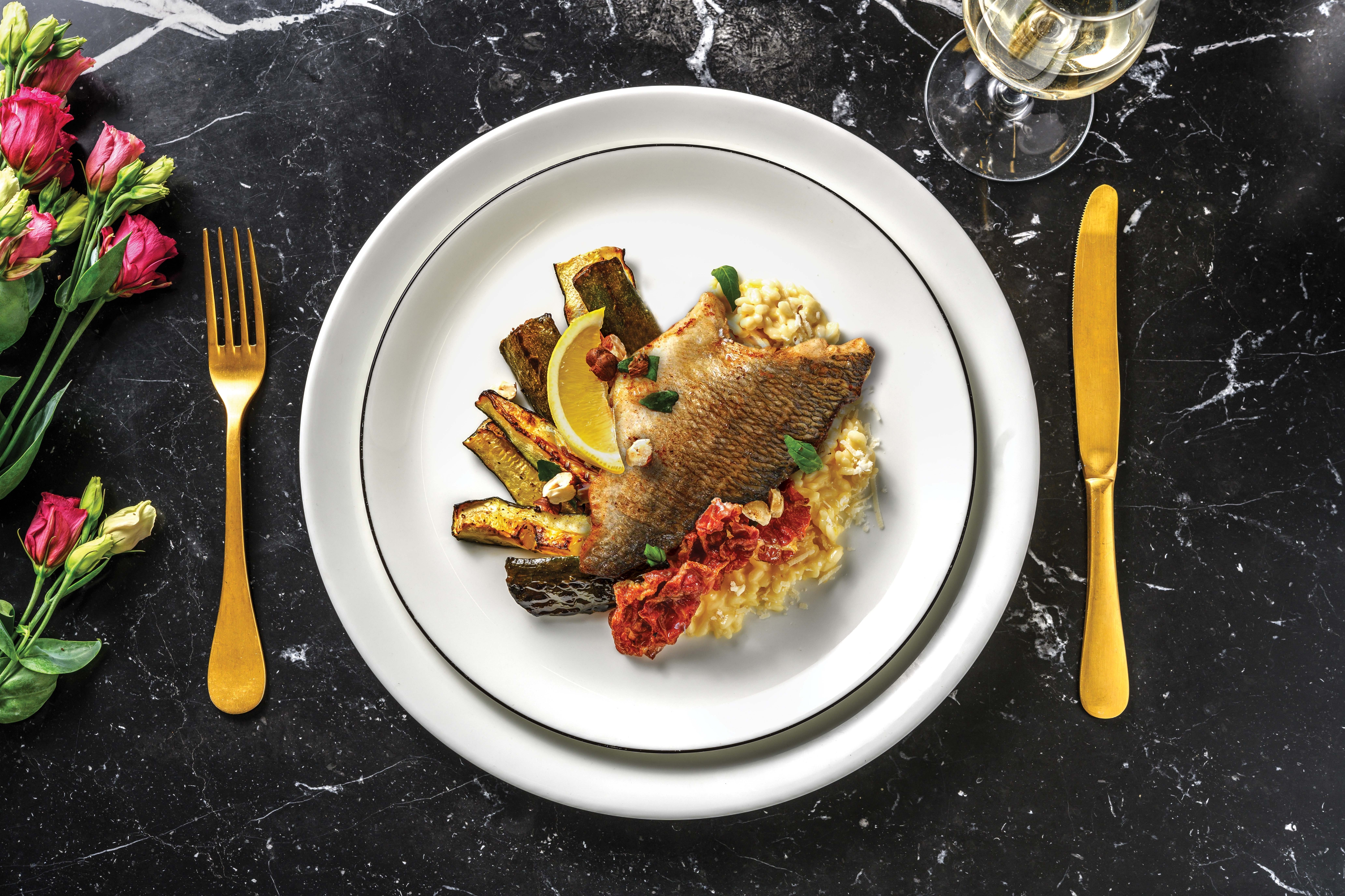 Dorade met coppa di Parma