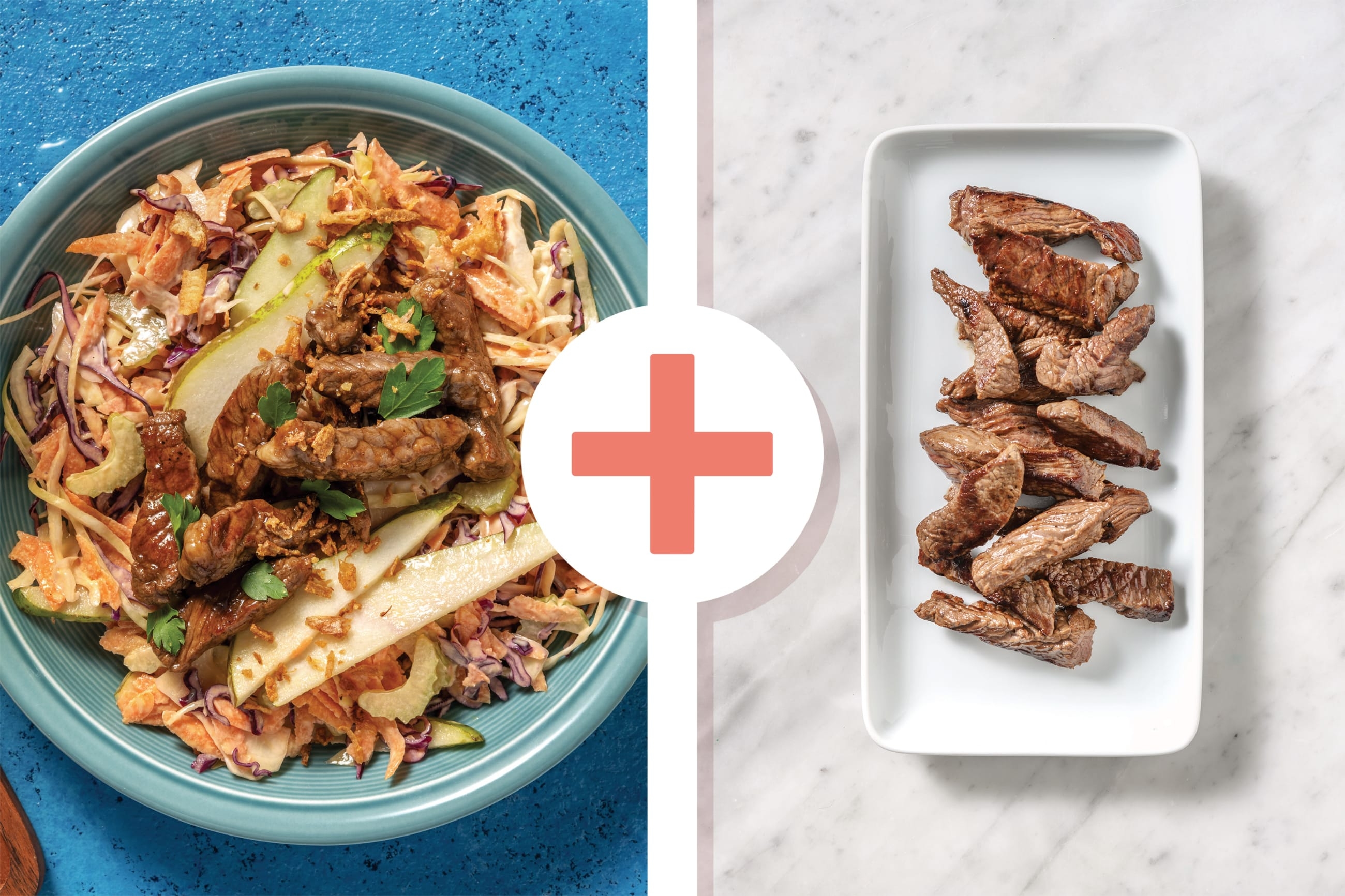 Double Korean-Glazed Beef & Sesame Pear Slaw Bowl