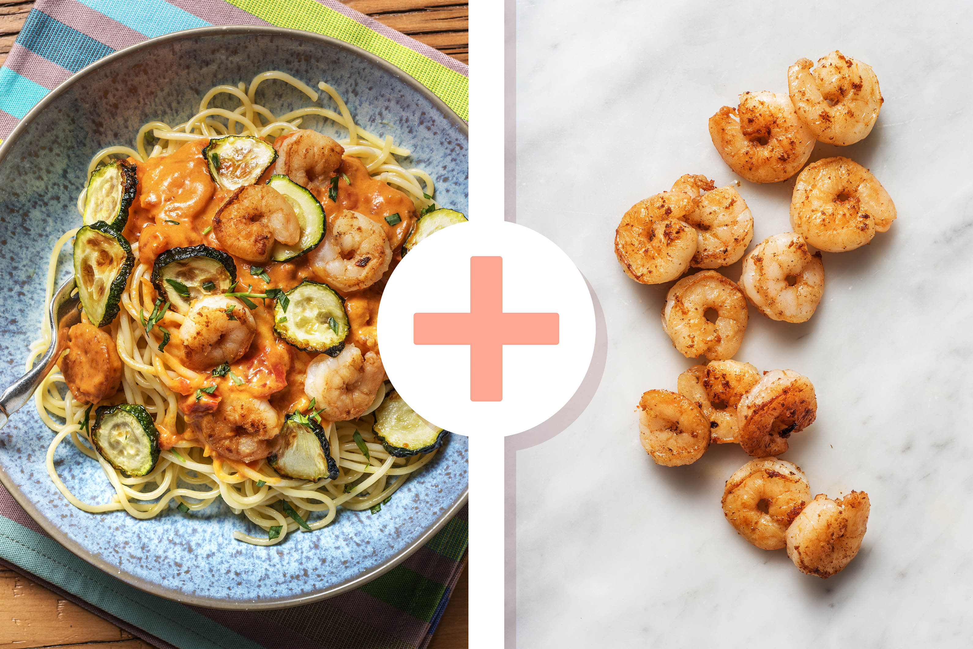 Spaghetti et crevettes à la sauce tomate